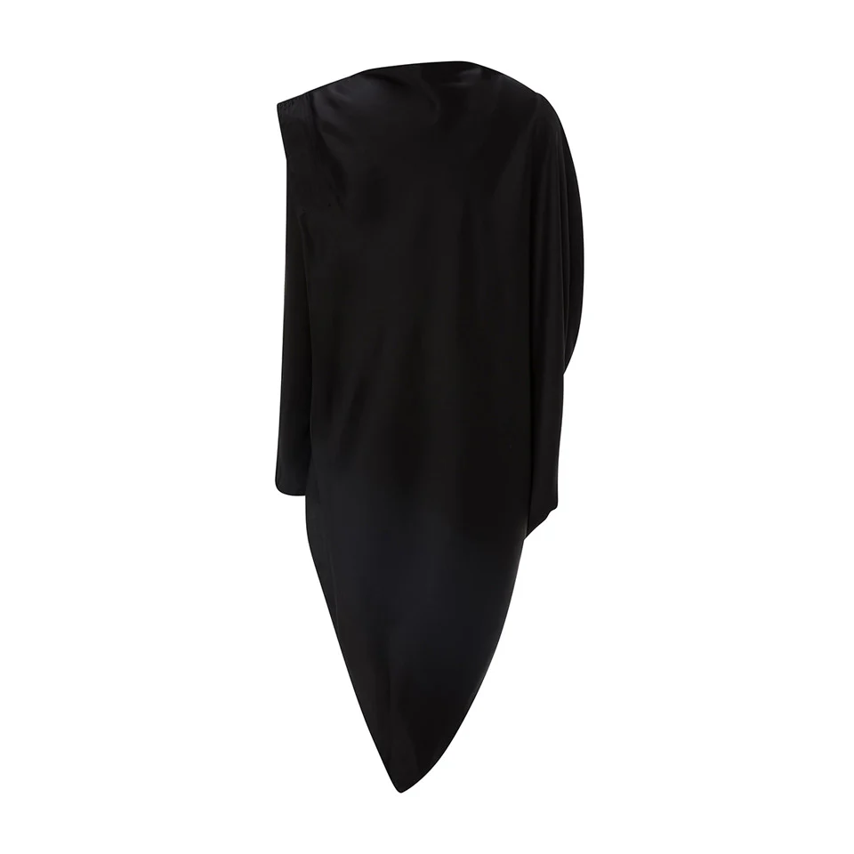 SILK SATIN ASYMMETRICAL TOP WITH ONE SHOULDER PAD - Image 4