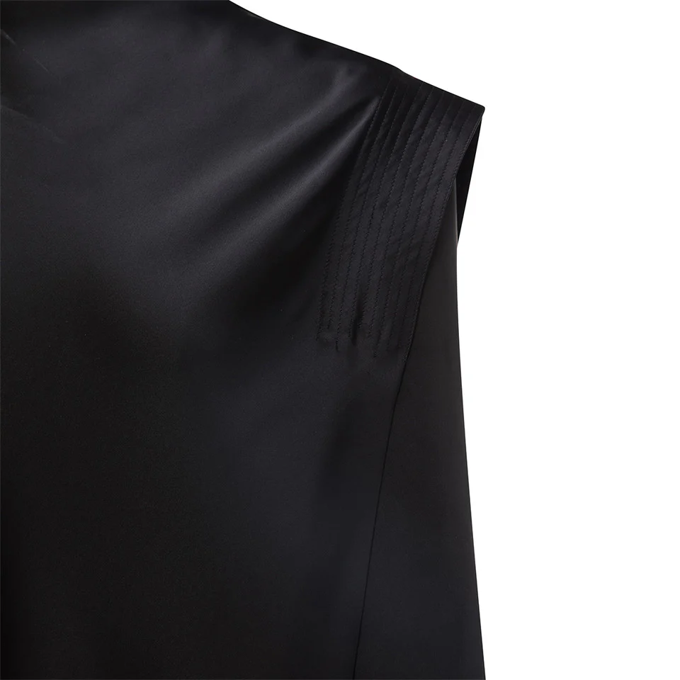 SILK SATIN ASYMMETRICAL TOP WITH ONE SHOULDER PAD - Image 5