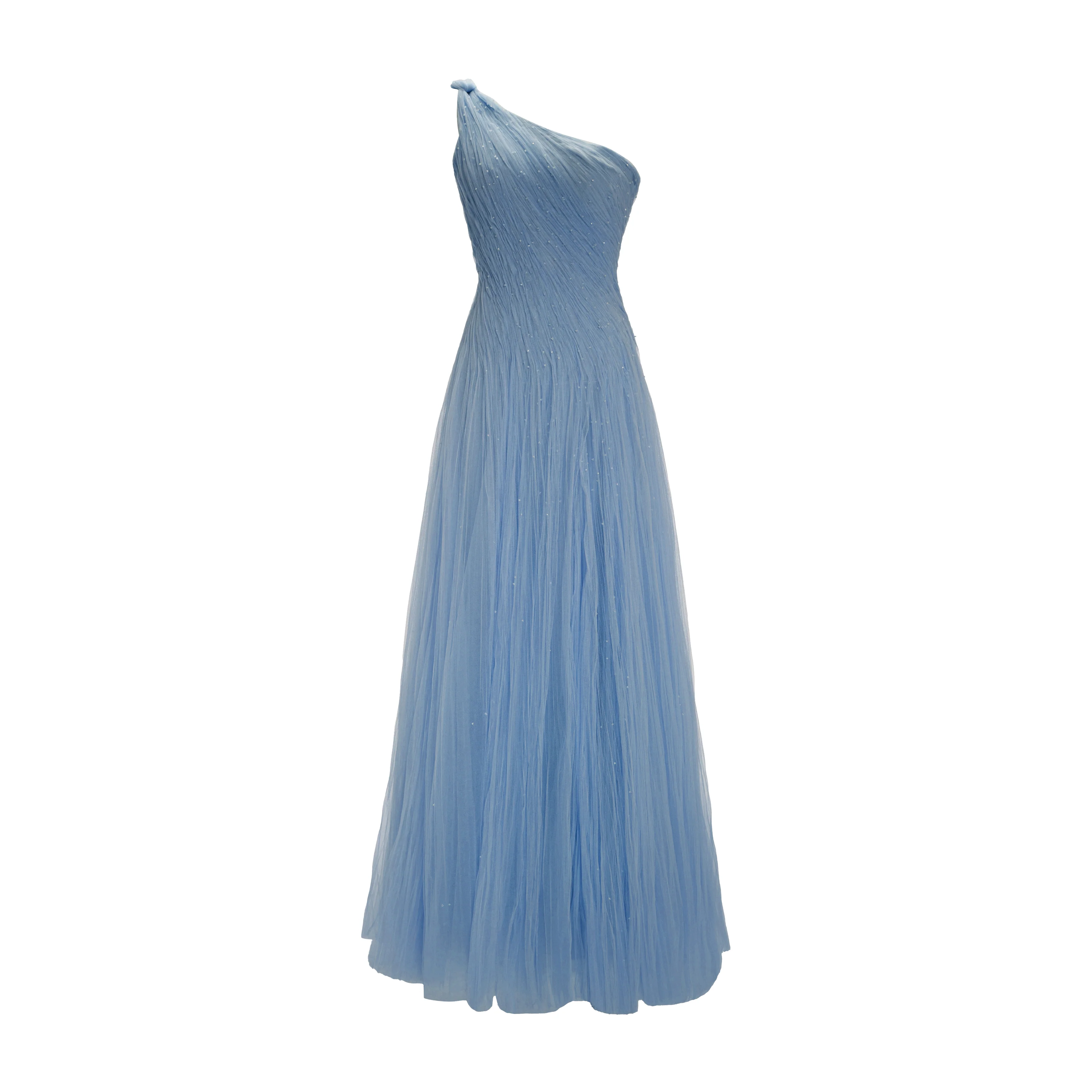 Single-Shoulder Silk Tulle Gown - Image 6