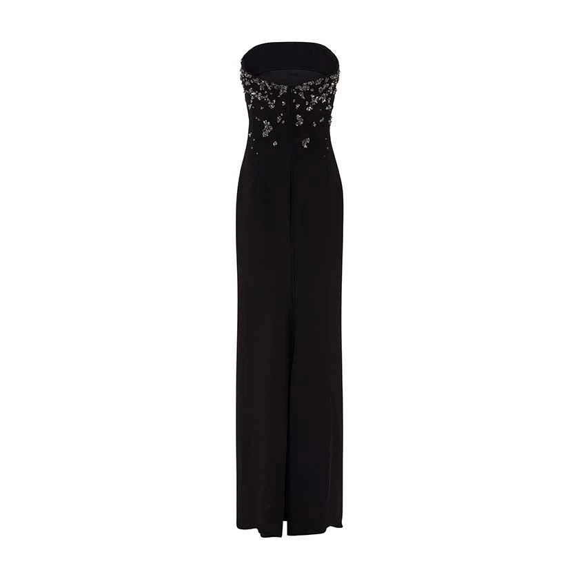 STRAPLESS CREPE GOWN WITH FRONT EMBROIDERY - Image 3