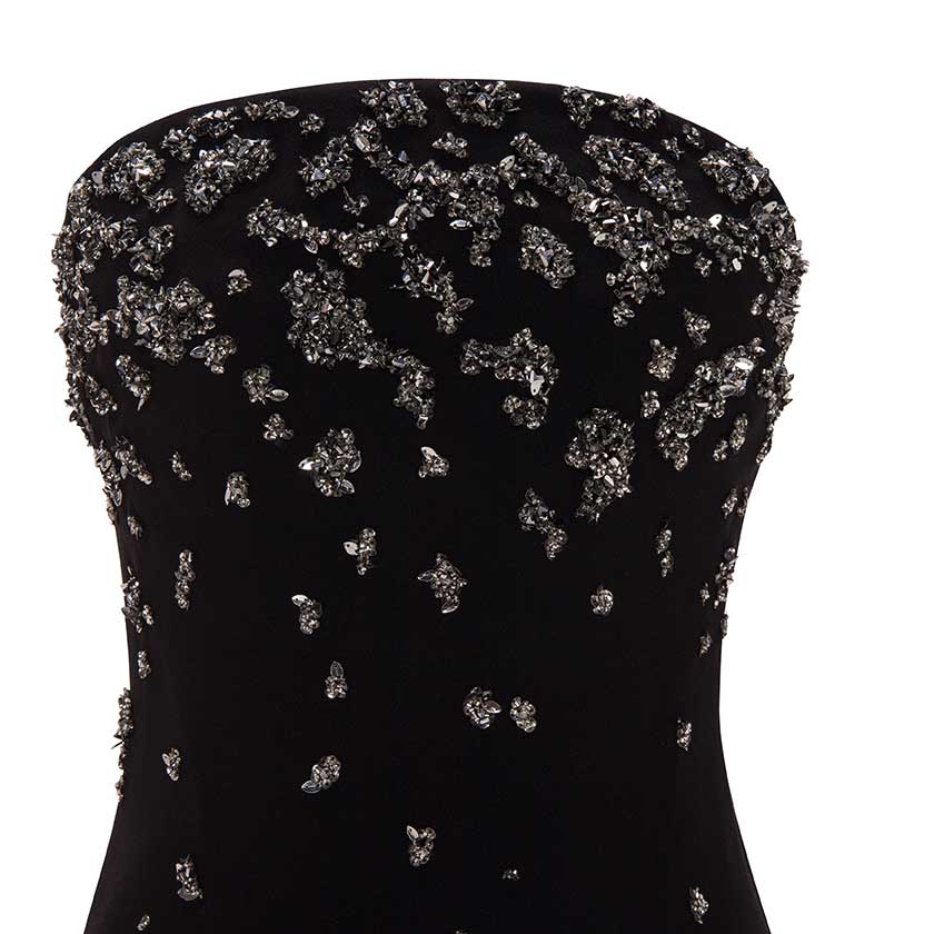 STRAPLESS CREPE GOWN WITH FRONT EMBROIDERY - Image 4
