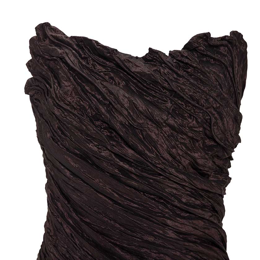 STRAPLESS CRUSH TAFFETA GOWN WITH DRAPED TAIL - Image 4