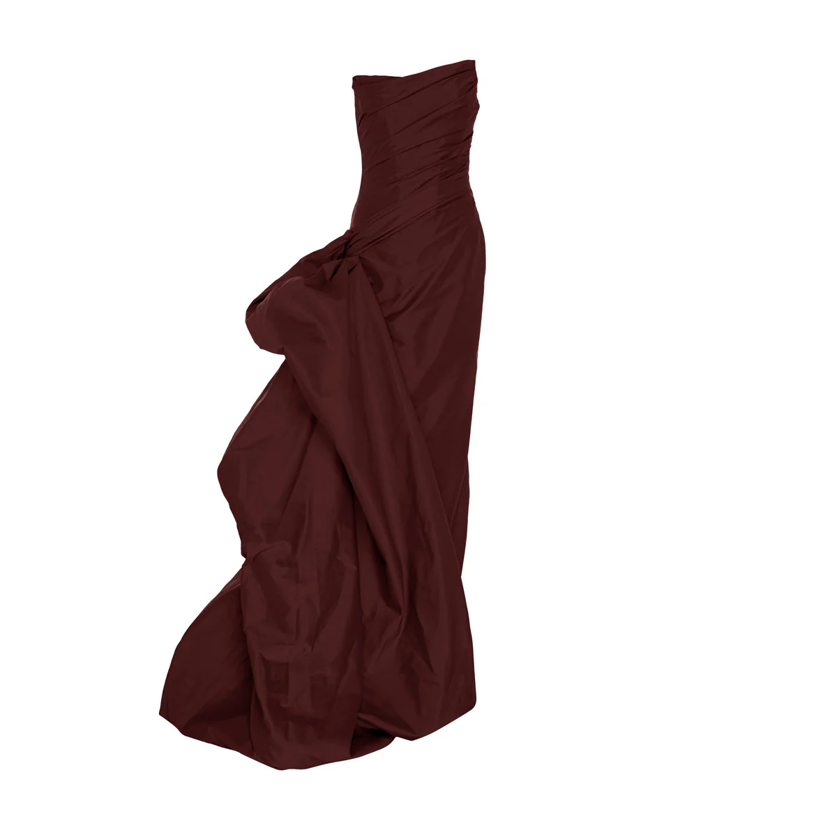 Strapless draped taffeta gown with side tail - Image 17