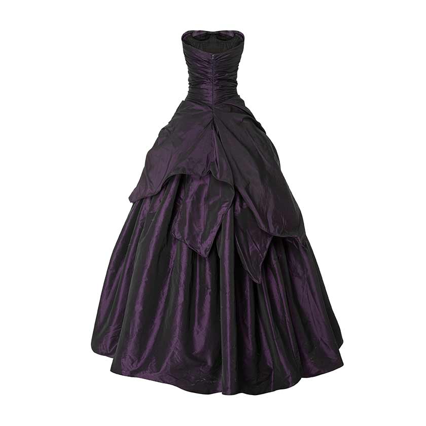 Strapless Draped Taffeta Dress With Wire Outline - Image 3