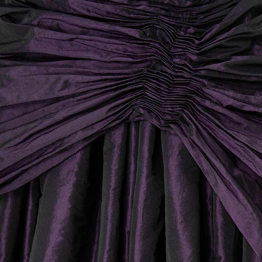 Strapless Draped Taffeta Dress With Wire Outline - Image 5