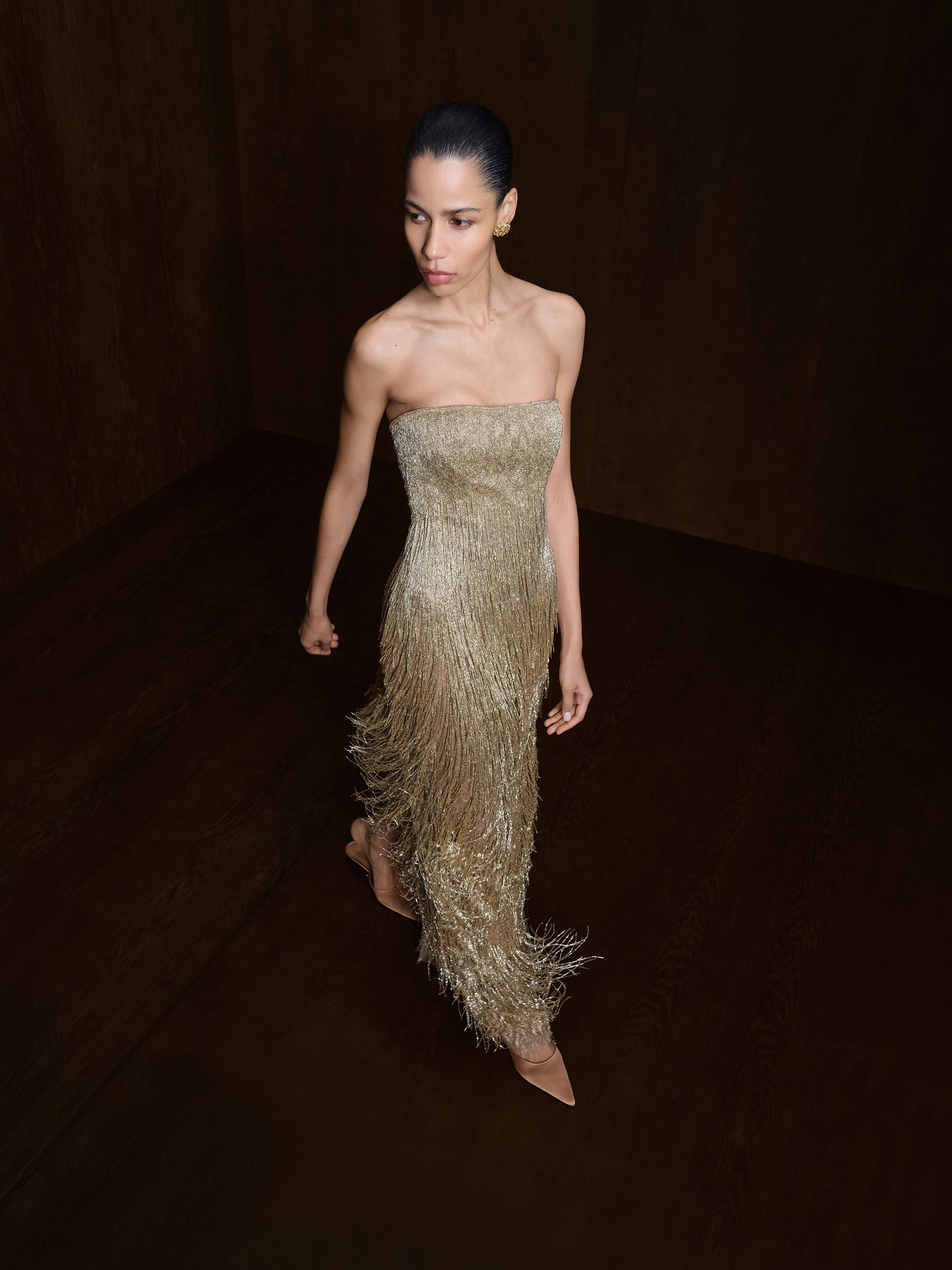 Strapless Embroidered Dress - Image 3