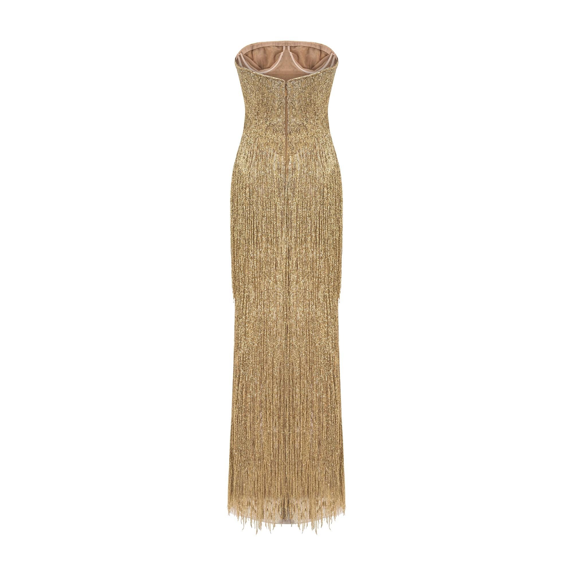 Strapless Embroidered Dress - Image 4