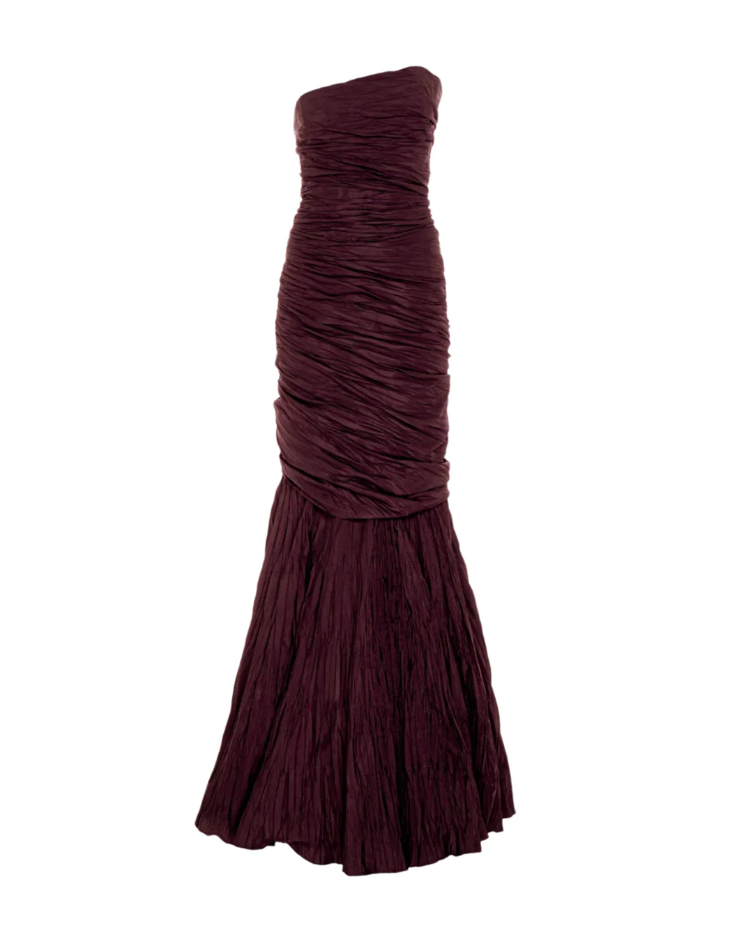 Strapless fish cut hand pleated draped Taffeta gown - Image 5