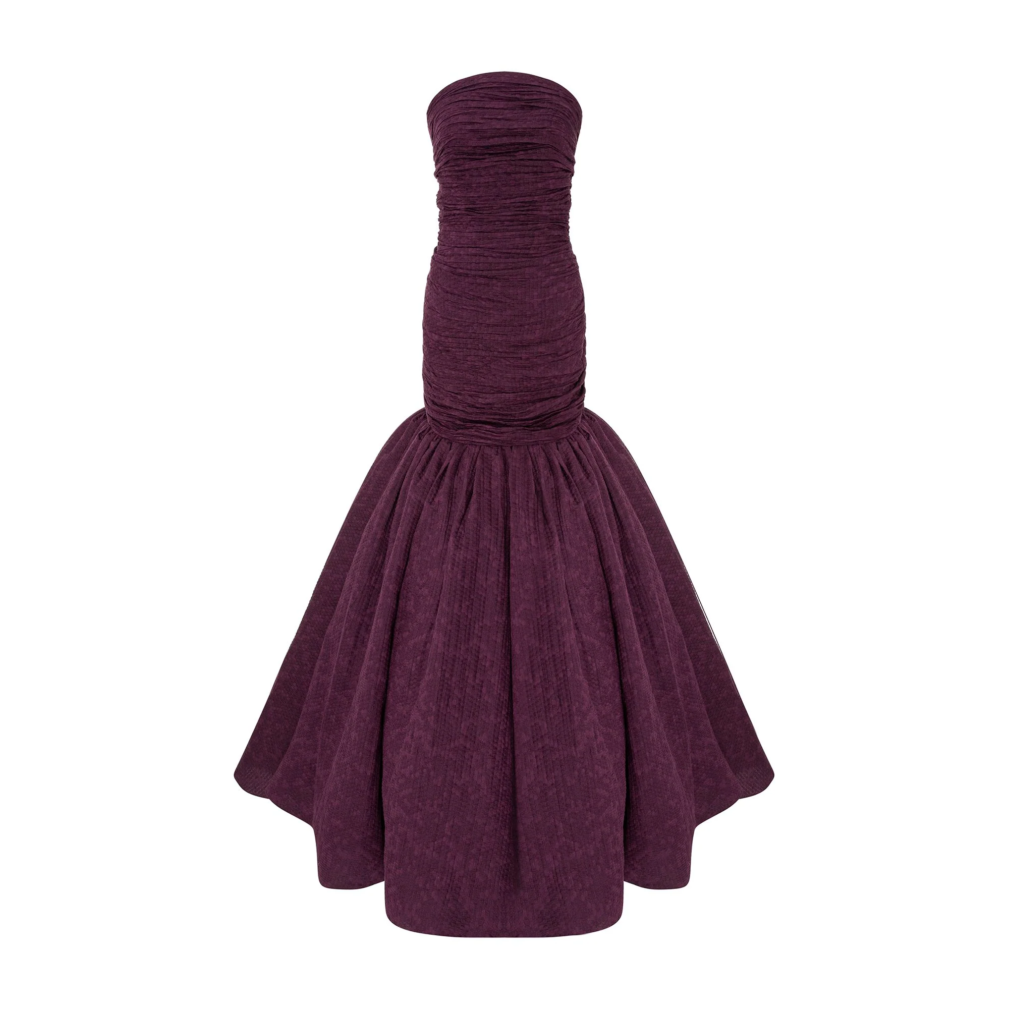 Strapless Fish Cut Jacquard Dress