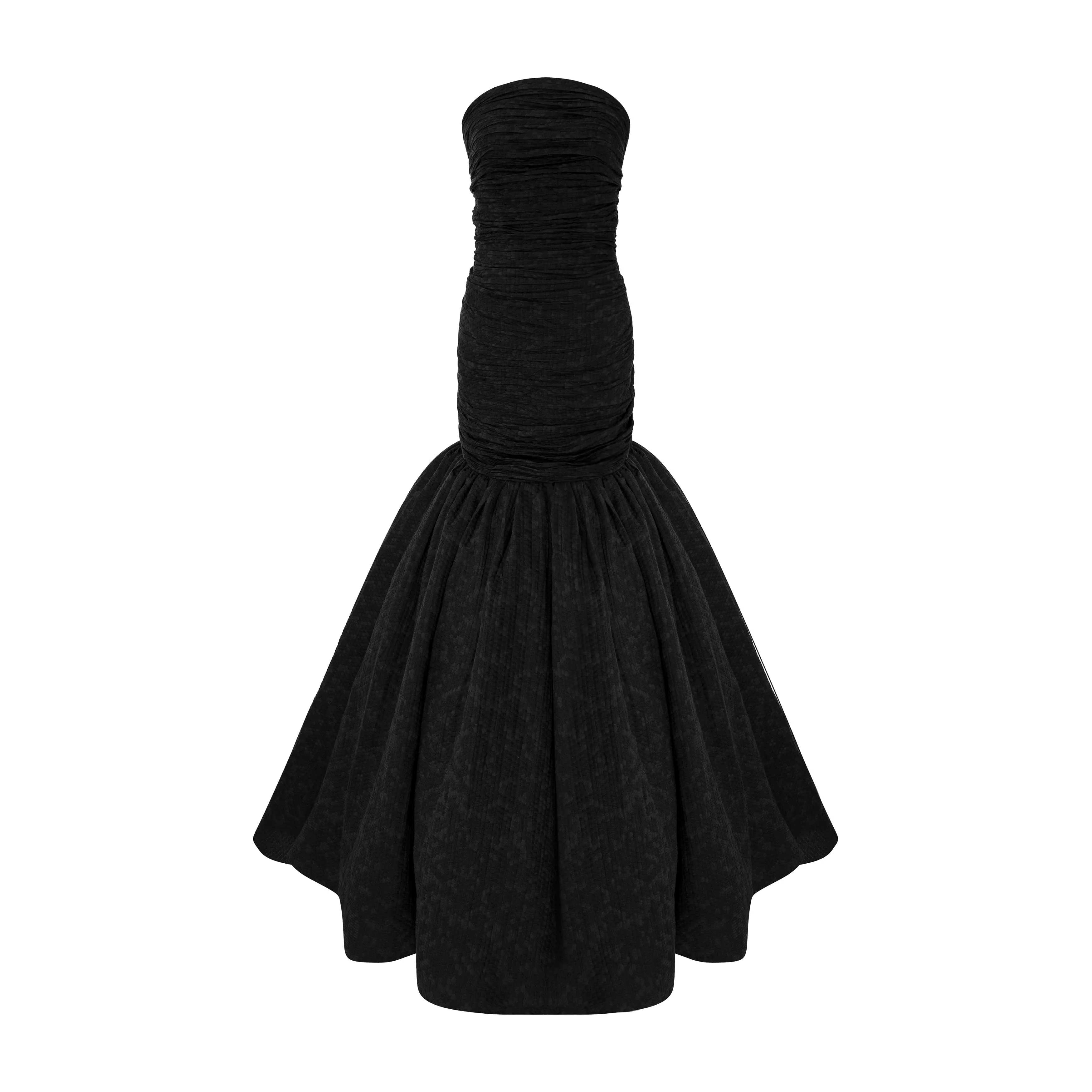 Strapless Fish Cut Jacquard Dress - Image 11