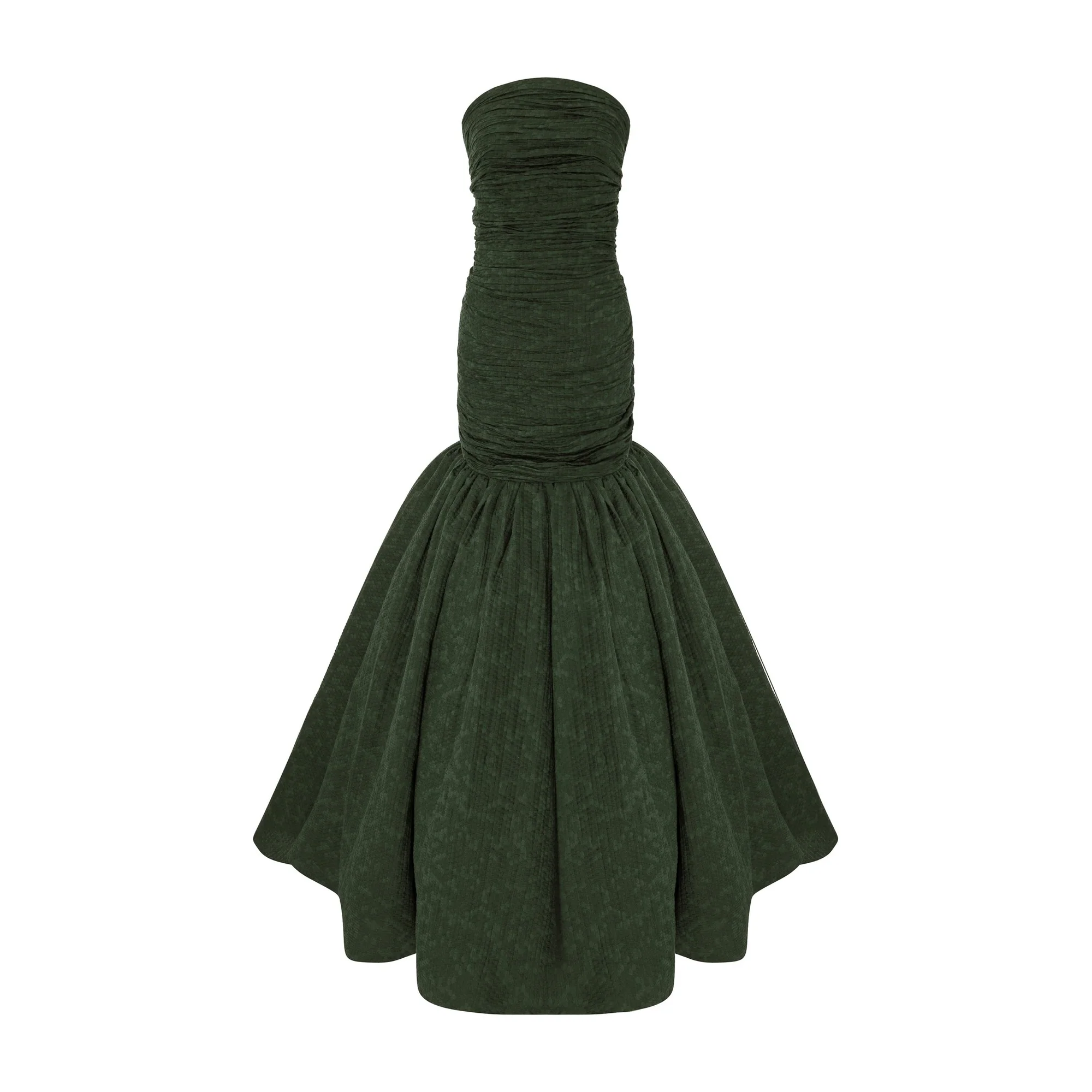 Strapless Fish Cut Jacquard Dress - Image 9