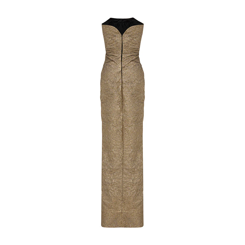 STRAPLESS GOLD DRESS - Image 3