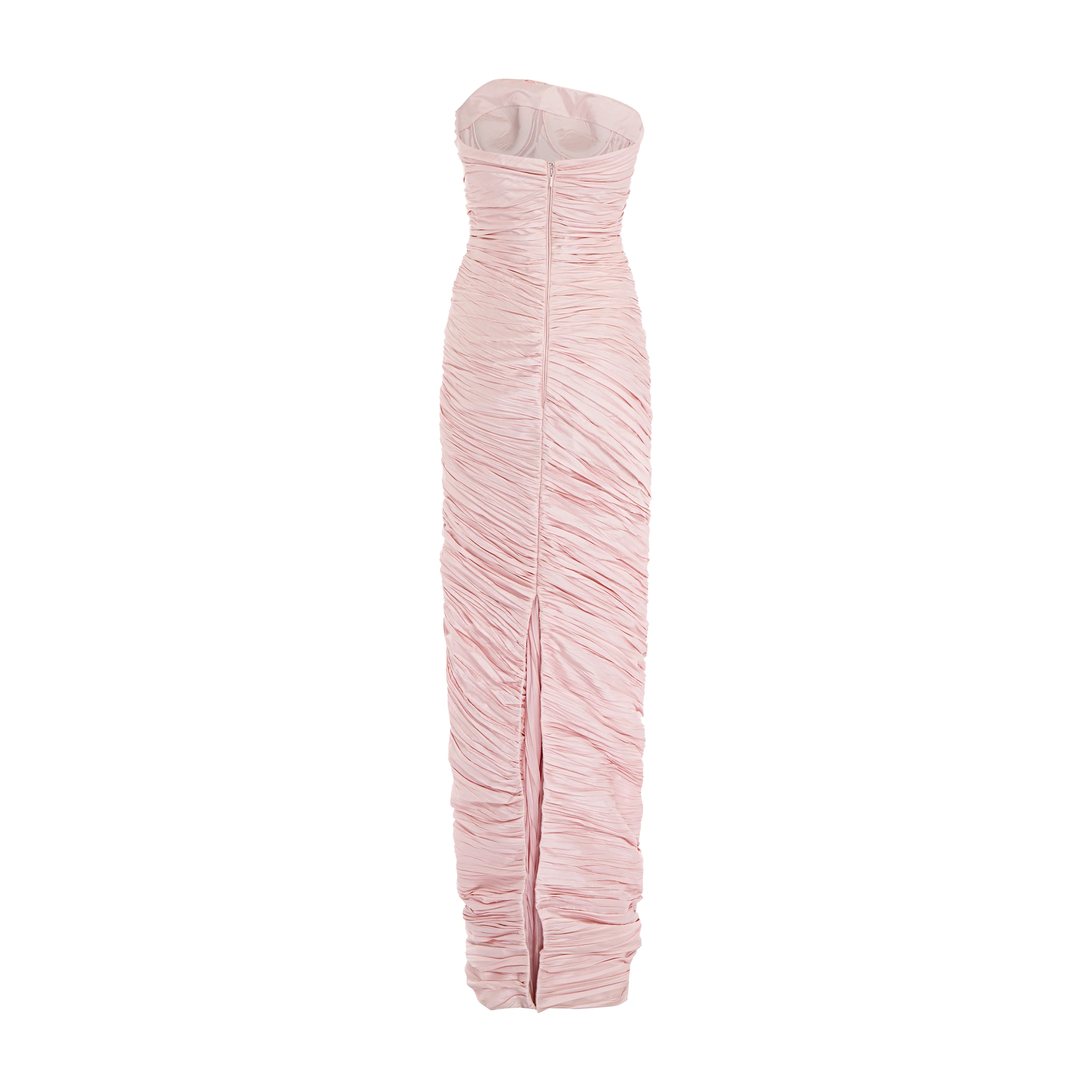 Strapless hand pleated draped taffeta dress - Image 3