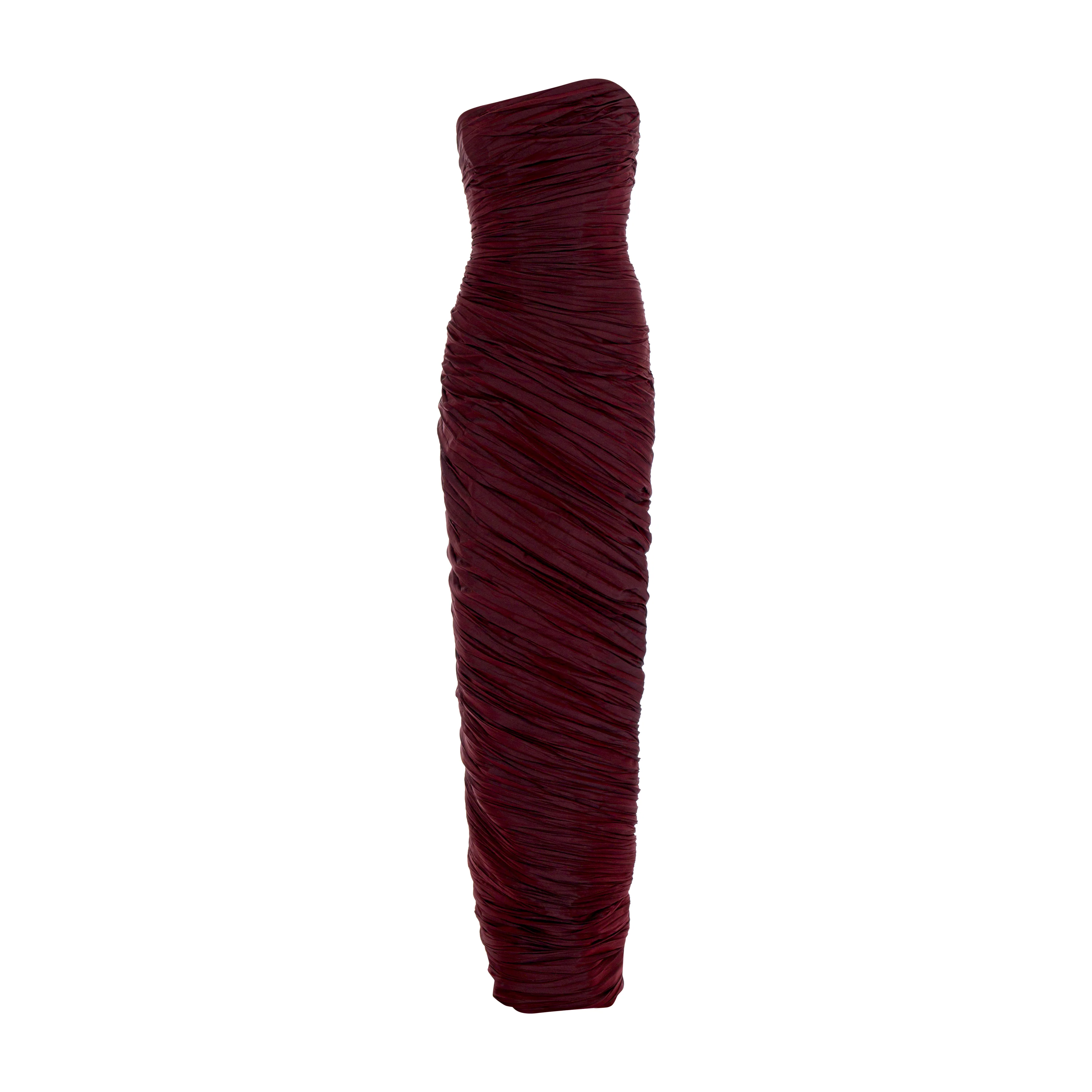 Strapless hand pleated draped taffeta dress - Image 5
