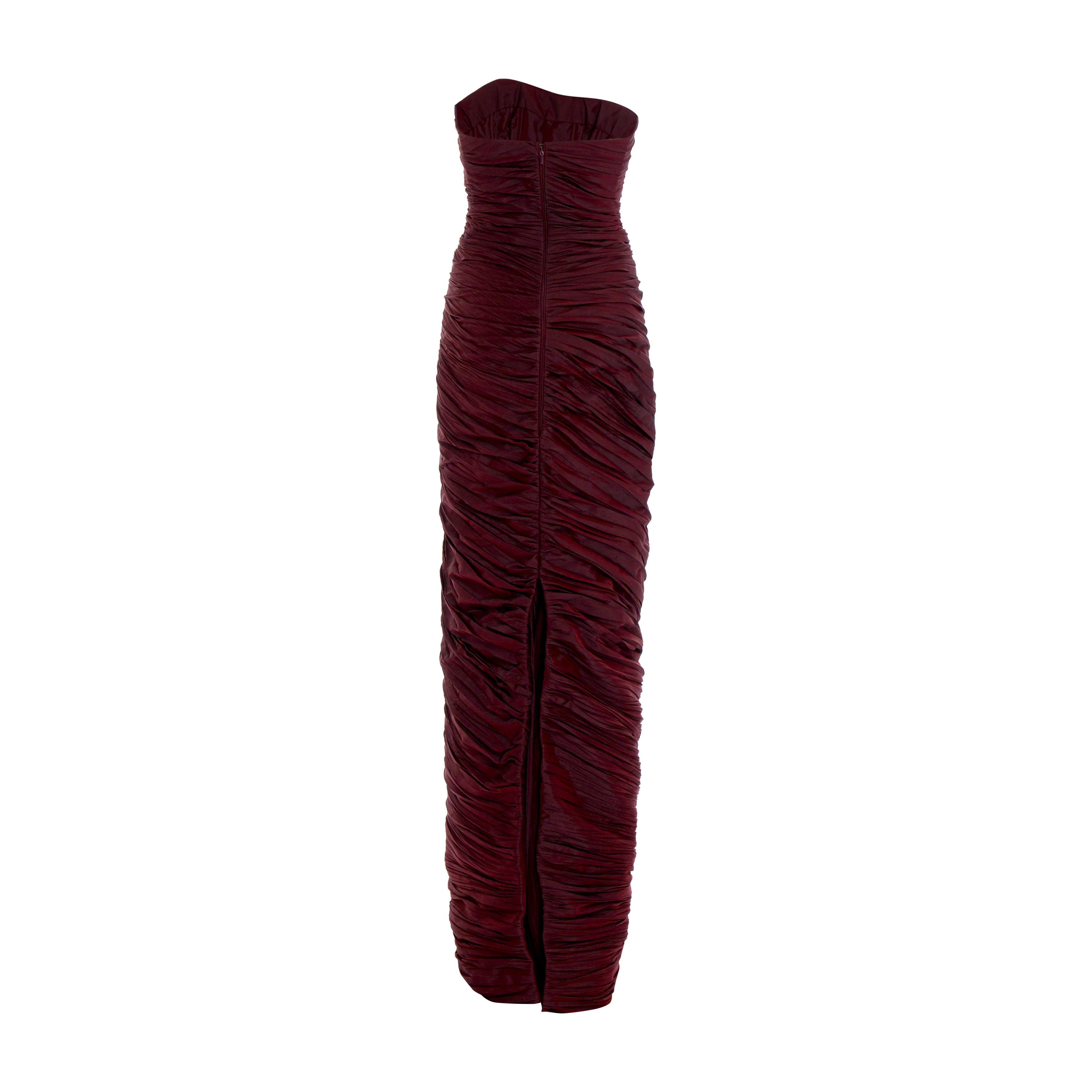 Strapless hand pleated draped taffeta dress - Image 6