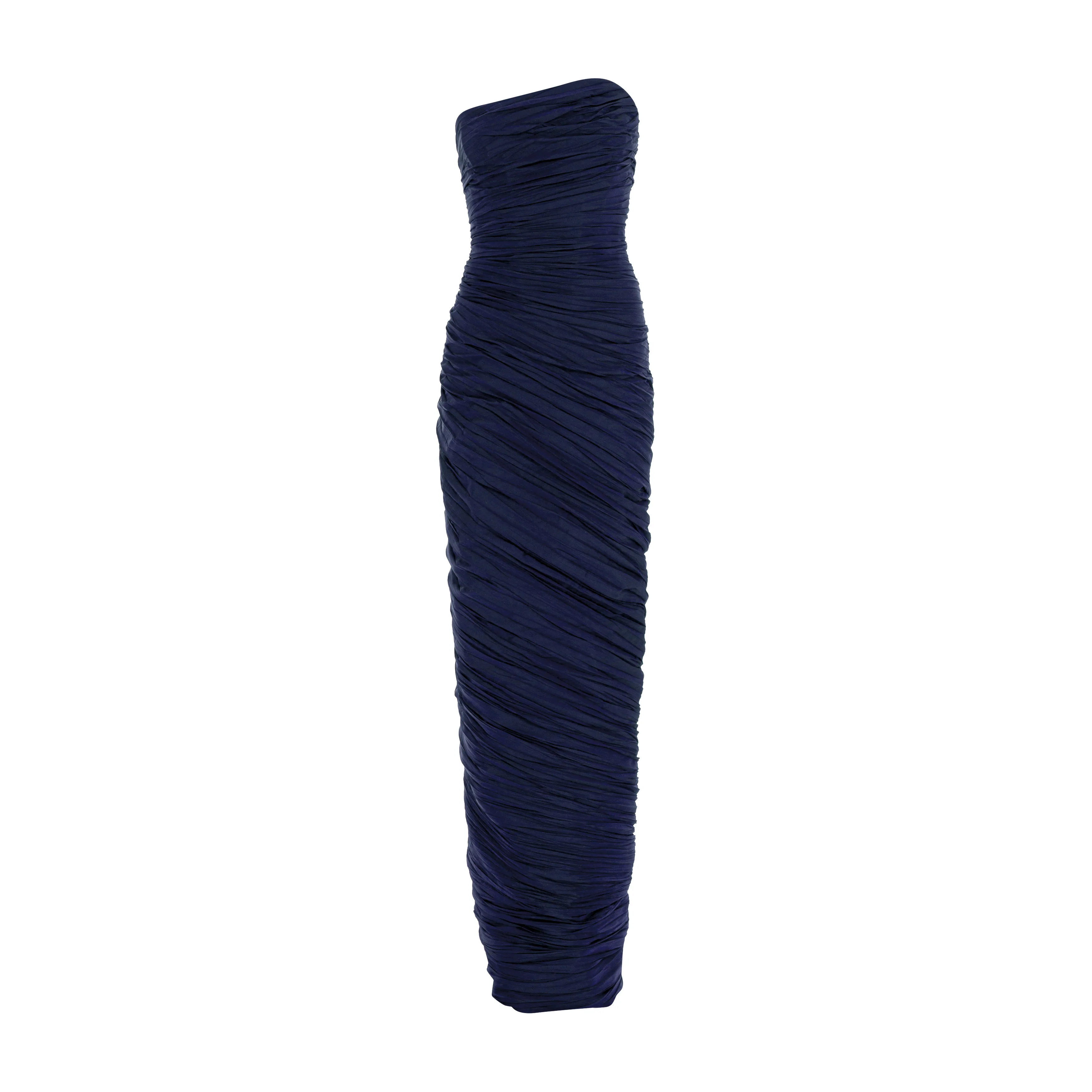 Strapless hand pleated draped taffeta dress - Image 7