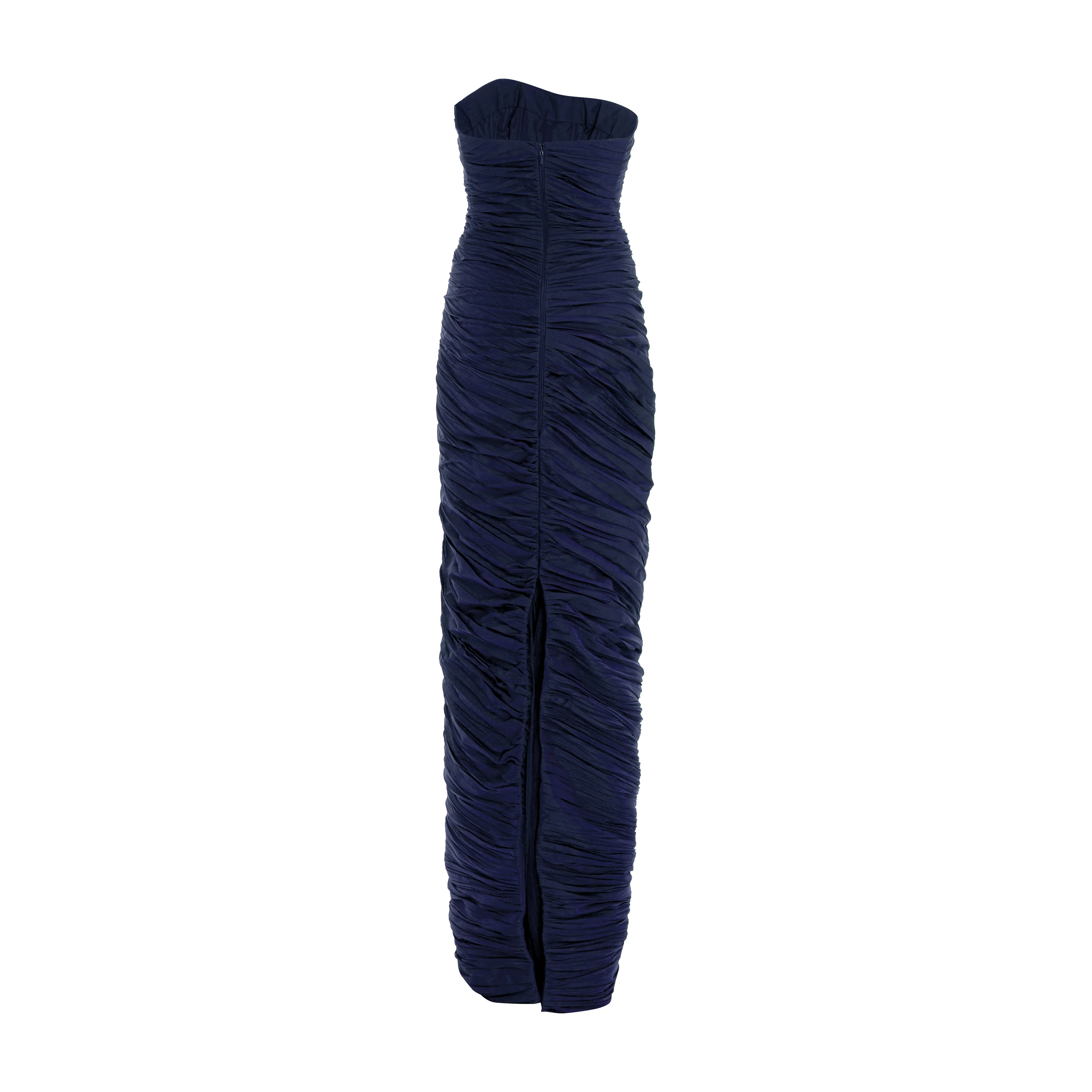 Strapless hand pleated draped taffeta dress - Image 8