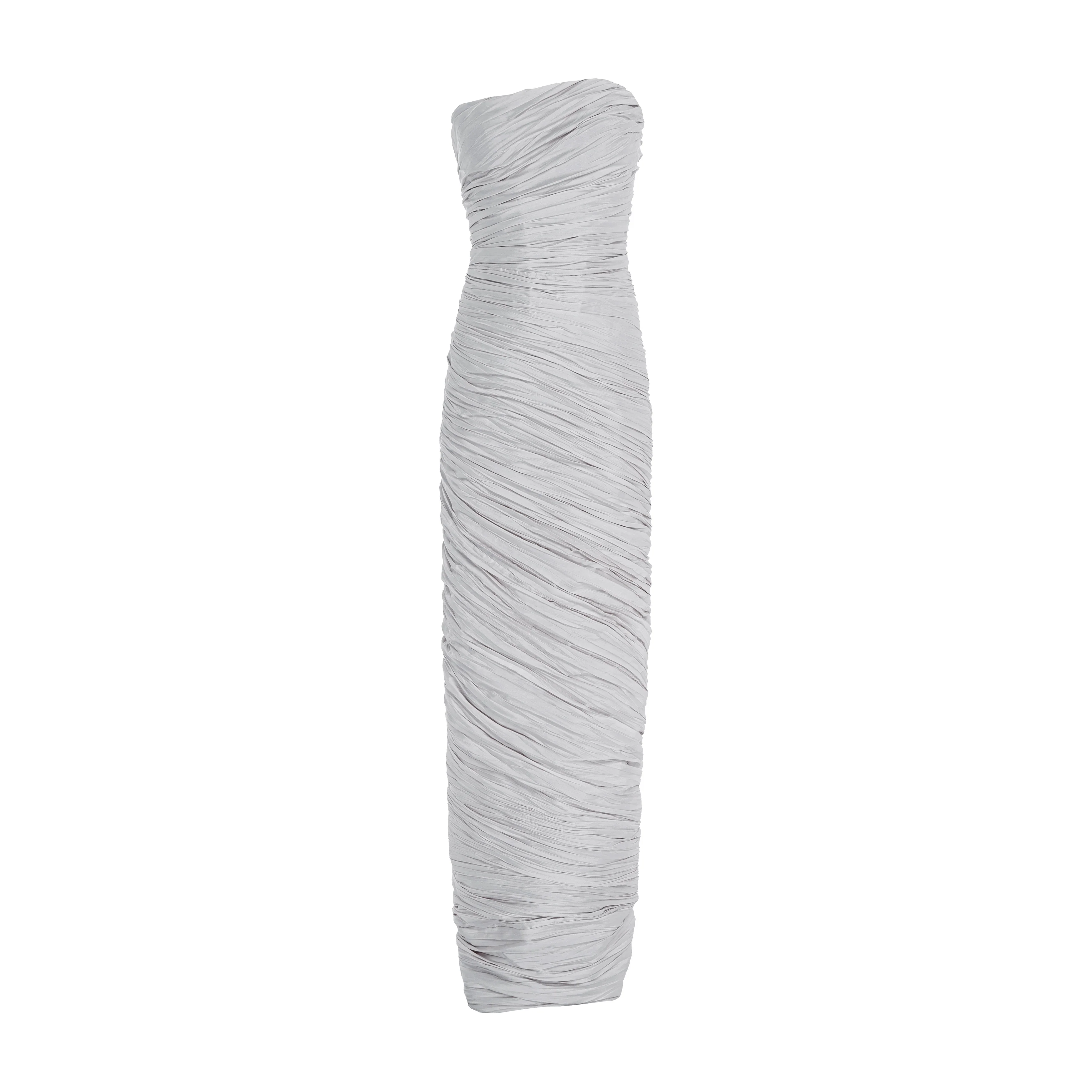Strapless hand pleated draped taffeta dress - Image 9