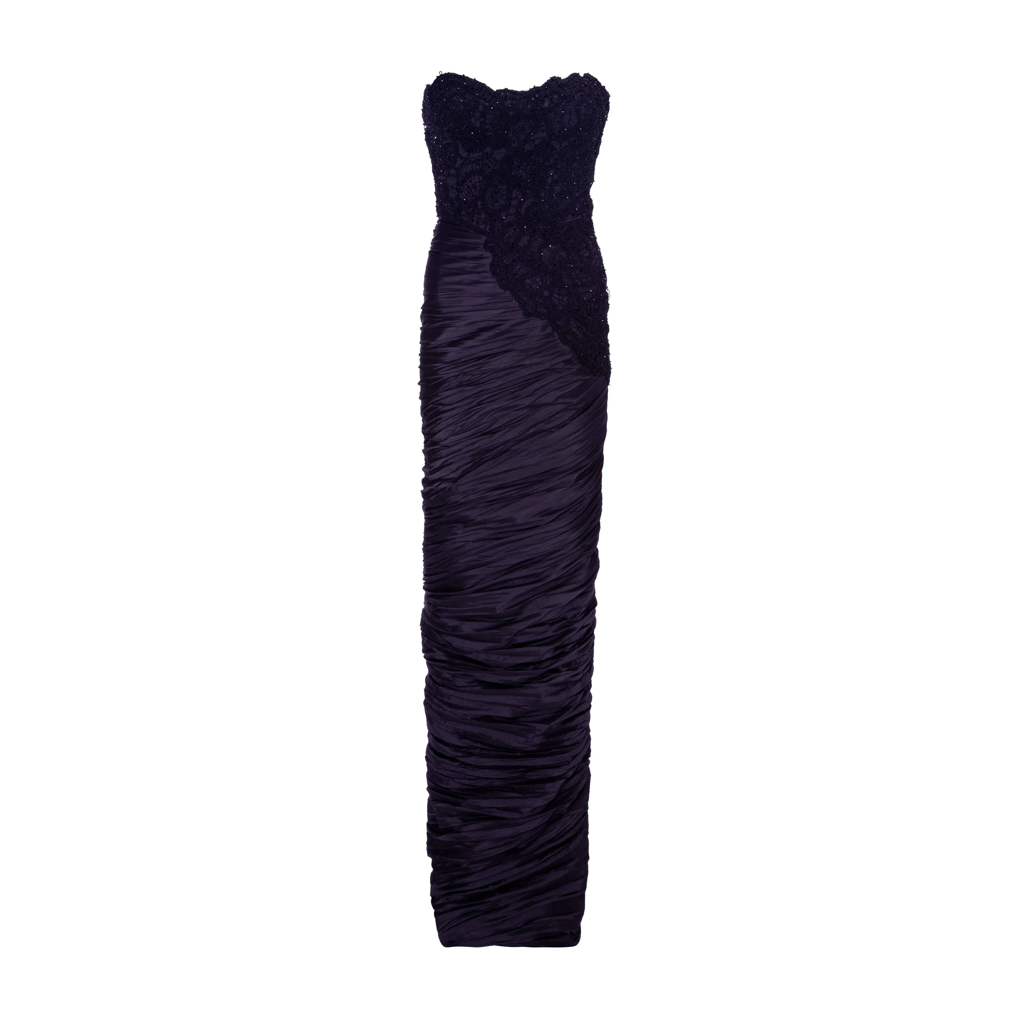Strapless hand pleated draped taftah dress - Image 6