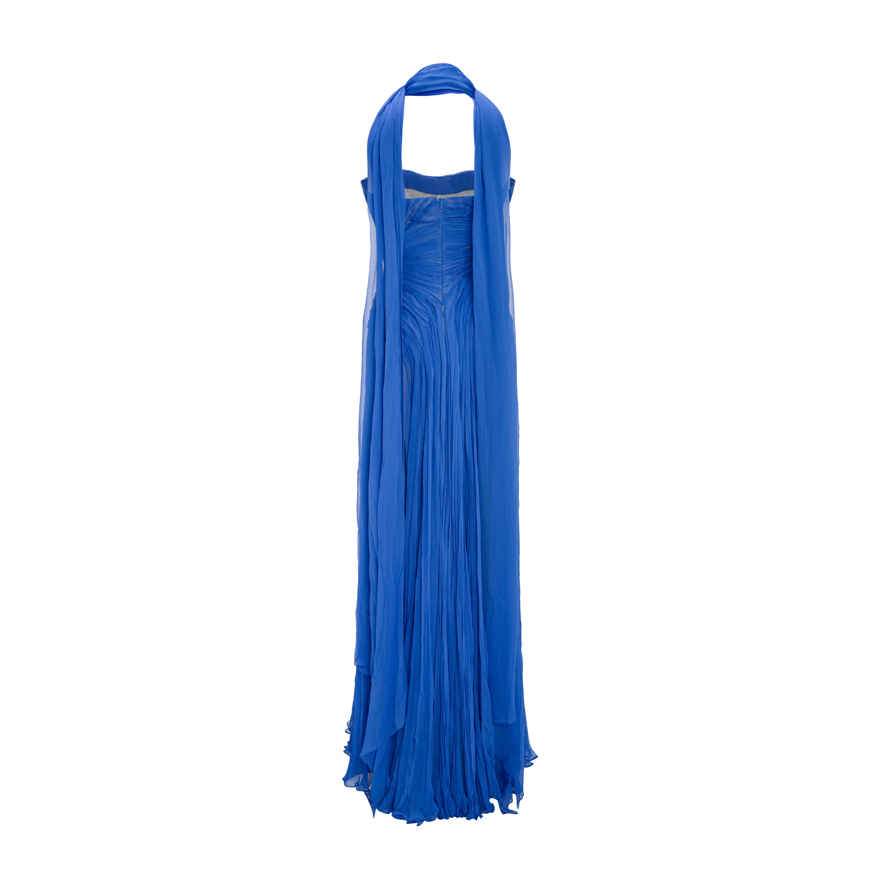 Strapless Hand Pleated Silk Gown - Image 3
