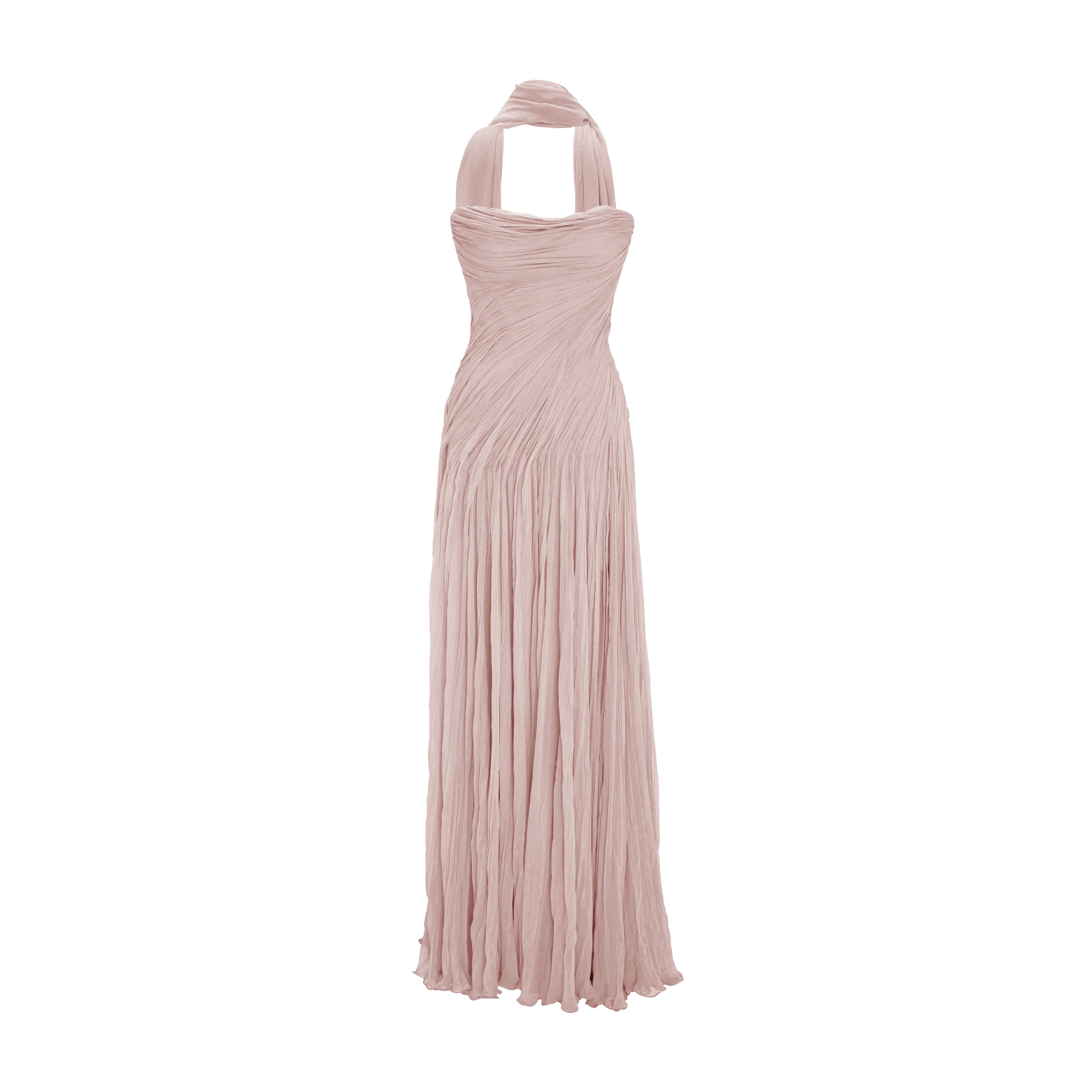 Strapless Hand Pleated Silk Gown - Image 4