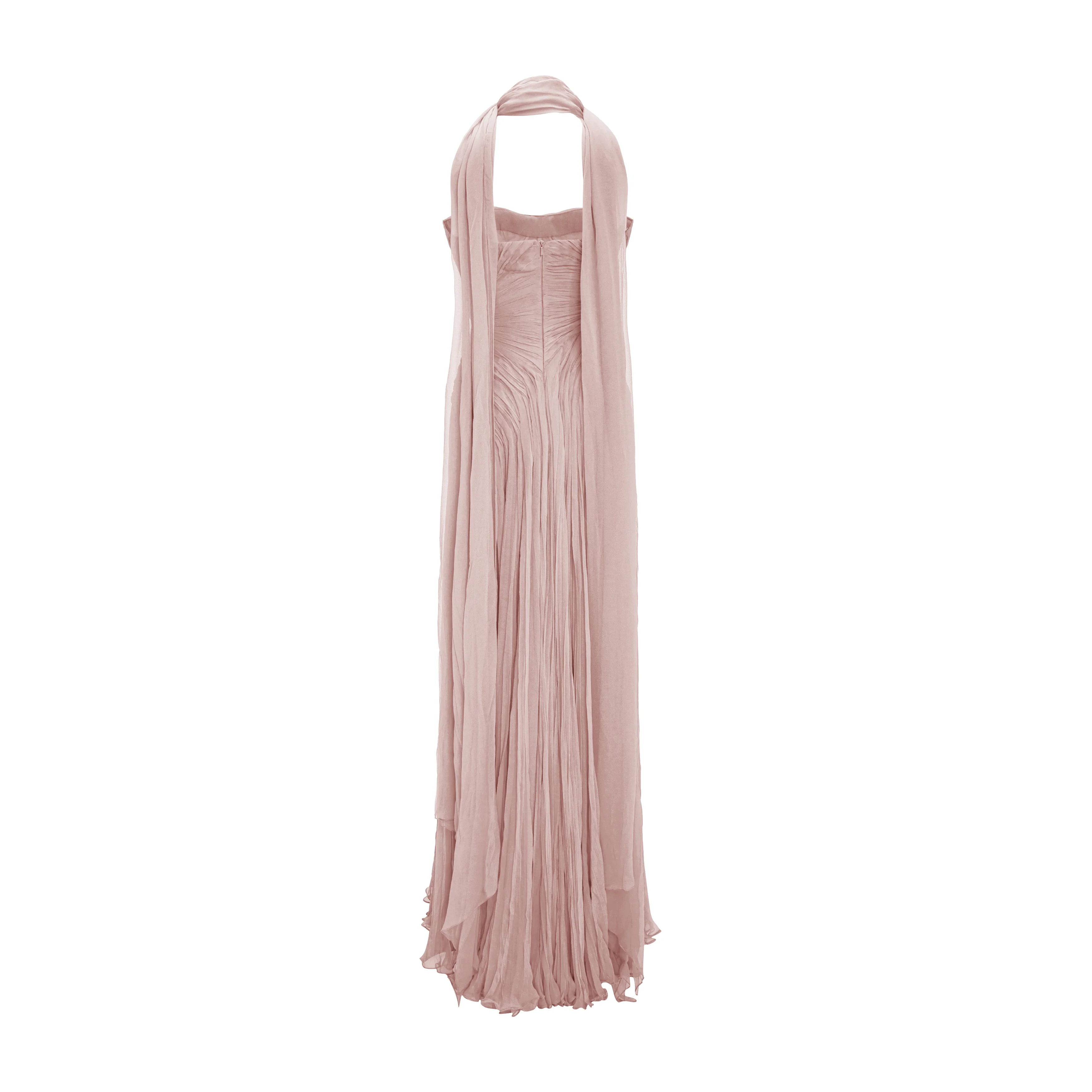 Strapless Hand Pleated Silk Gown - Image 5