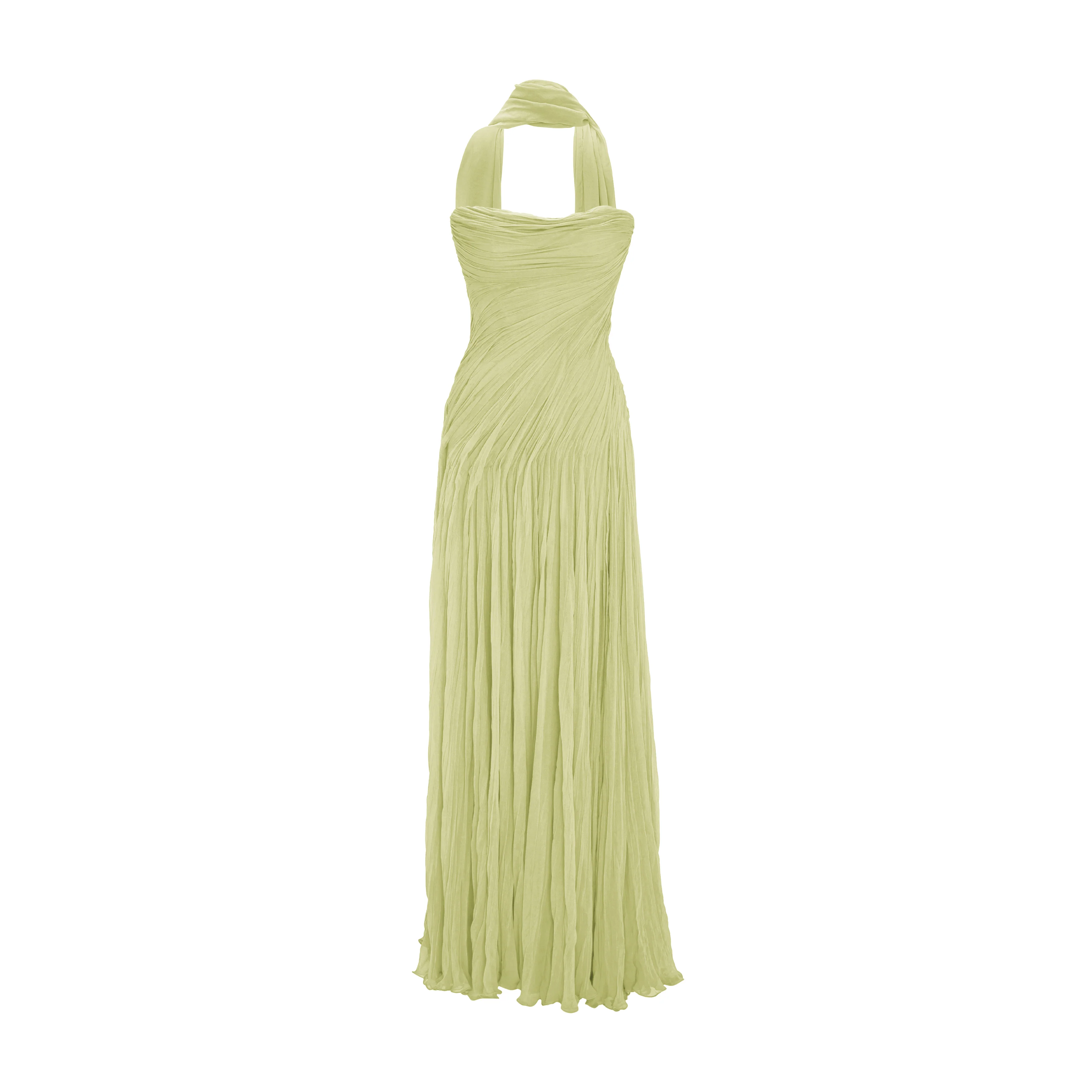 Strapless Hand Pleated Silk Gown - Image 6