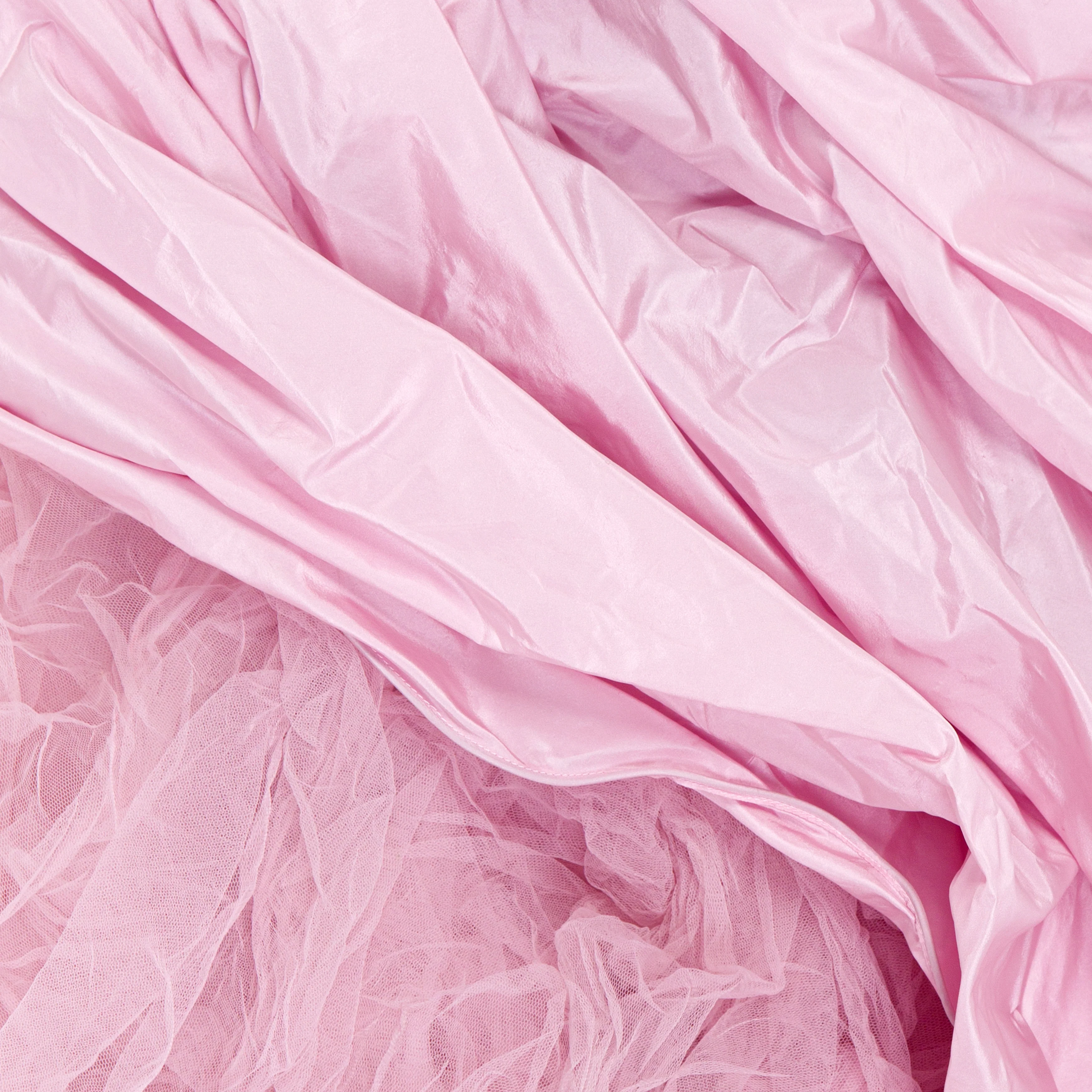 Strapless Italian Tafeta draped gown with hand pleated Tulle underneath - Image 6