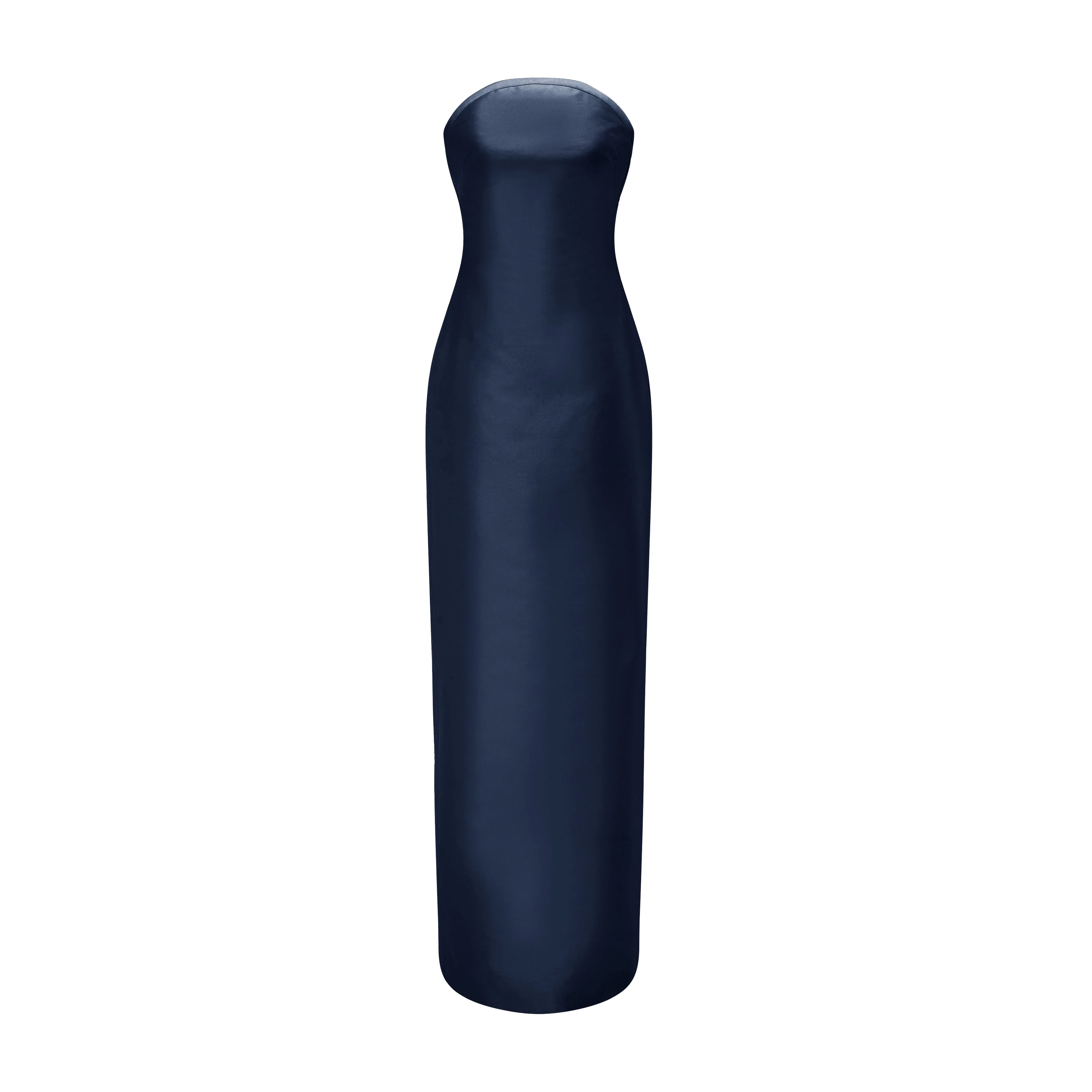 Strapless Mikado Dress Piping Details Dress - Image 4