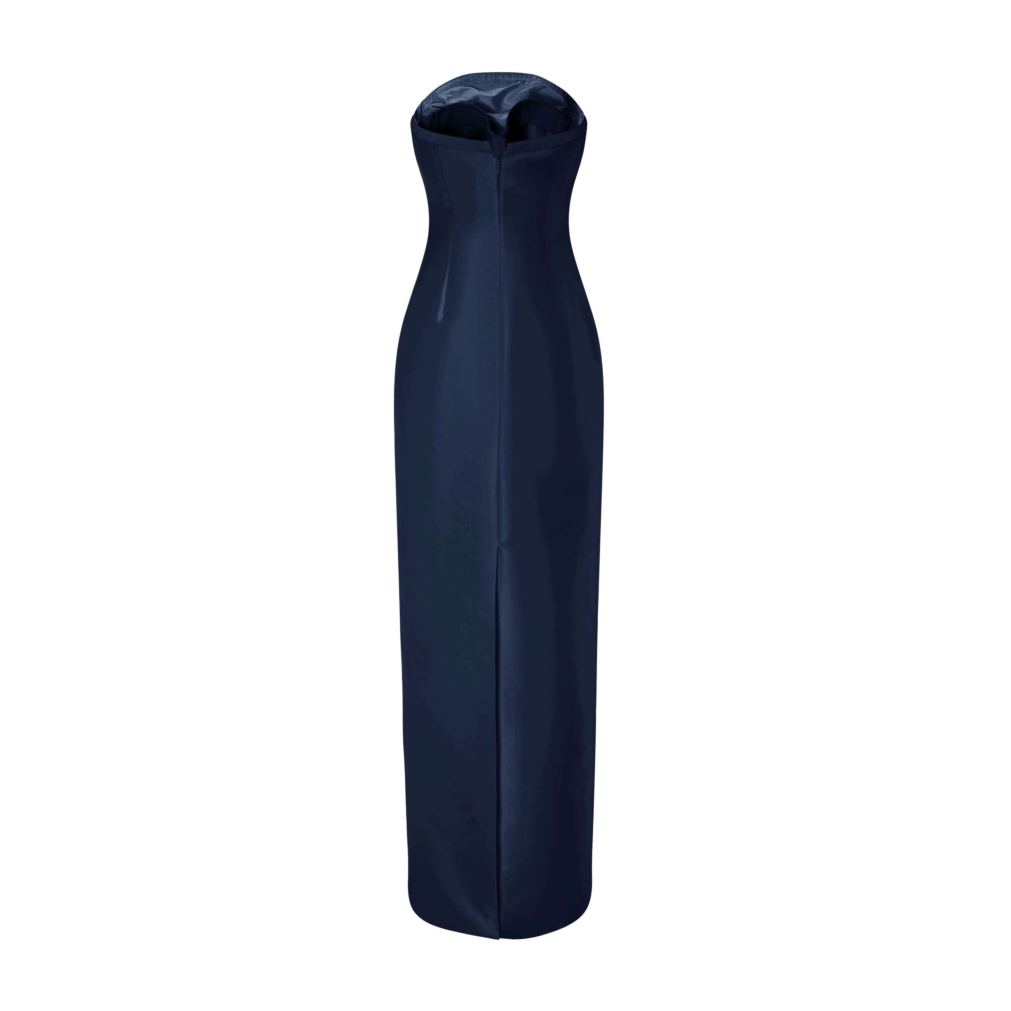 Strapless Mikado Dress Piping Details Dress - Image 5