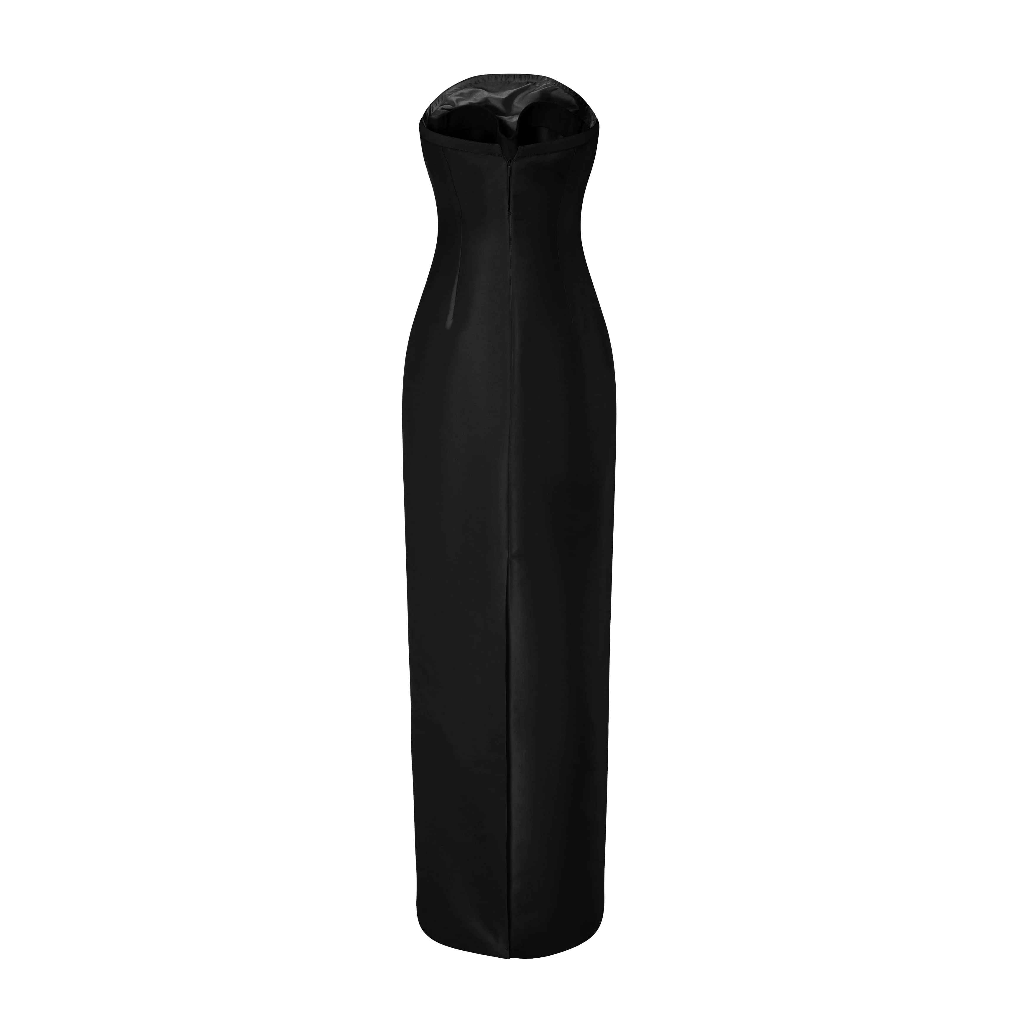 Strapless Mikado Dress Piping Details Dress - Image 8
