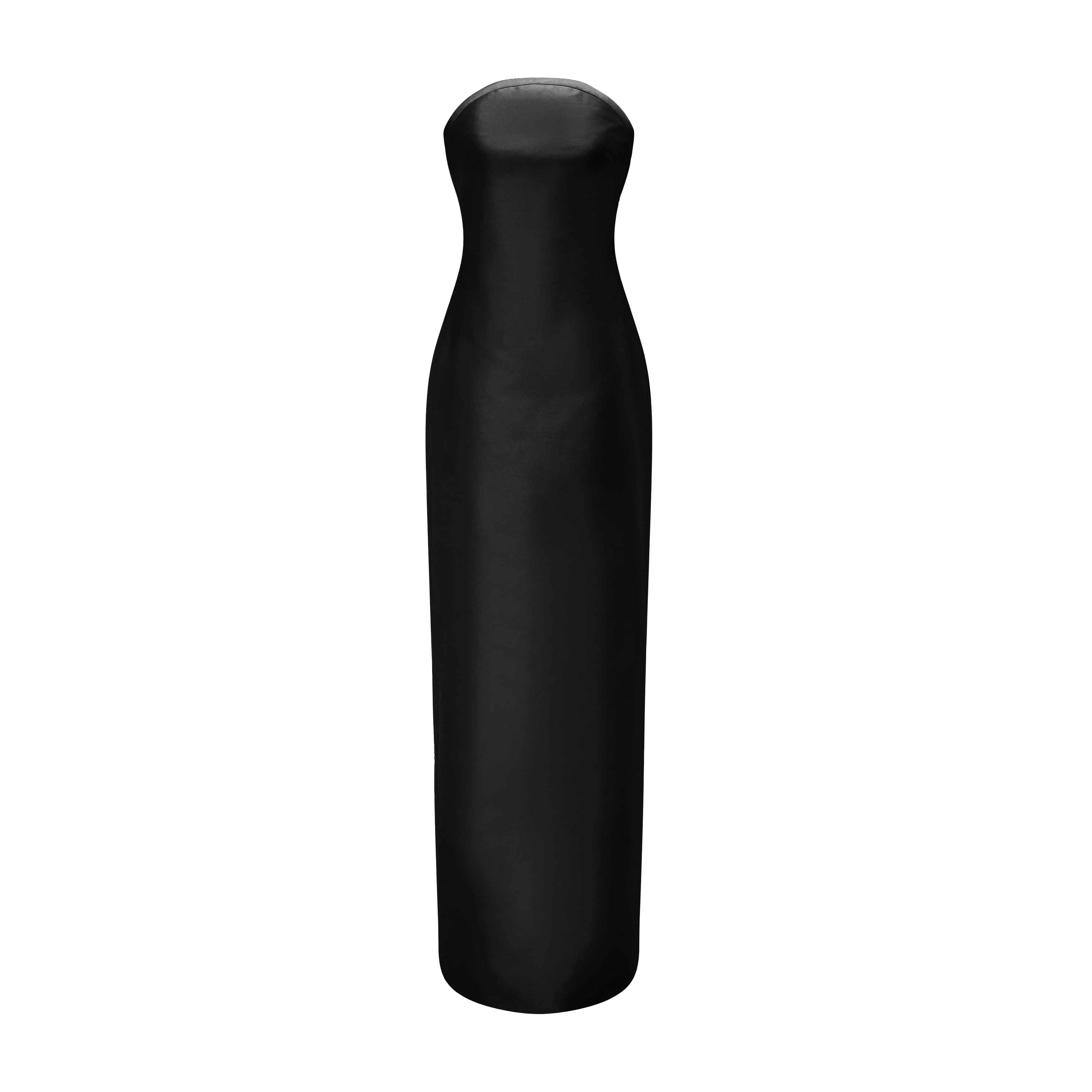 Strapless Mikado Dress Piping Details Dress - Image 9
