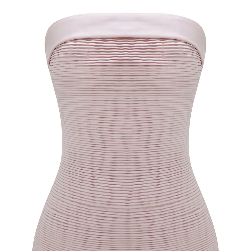 STRAPLESS PLEATED DUCHESSE SATIN DRESS WITH DUCHESSE SATIN BACK CAPE - Image 4