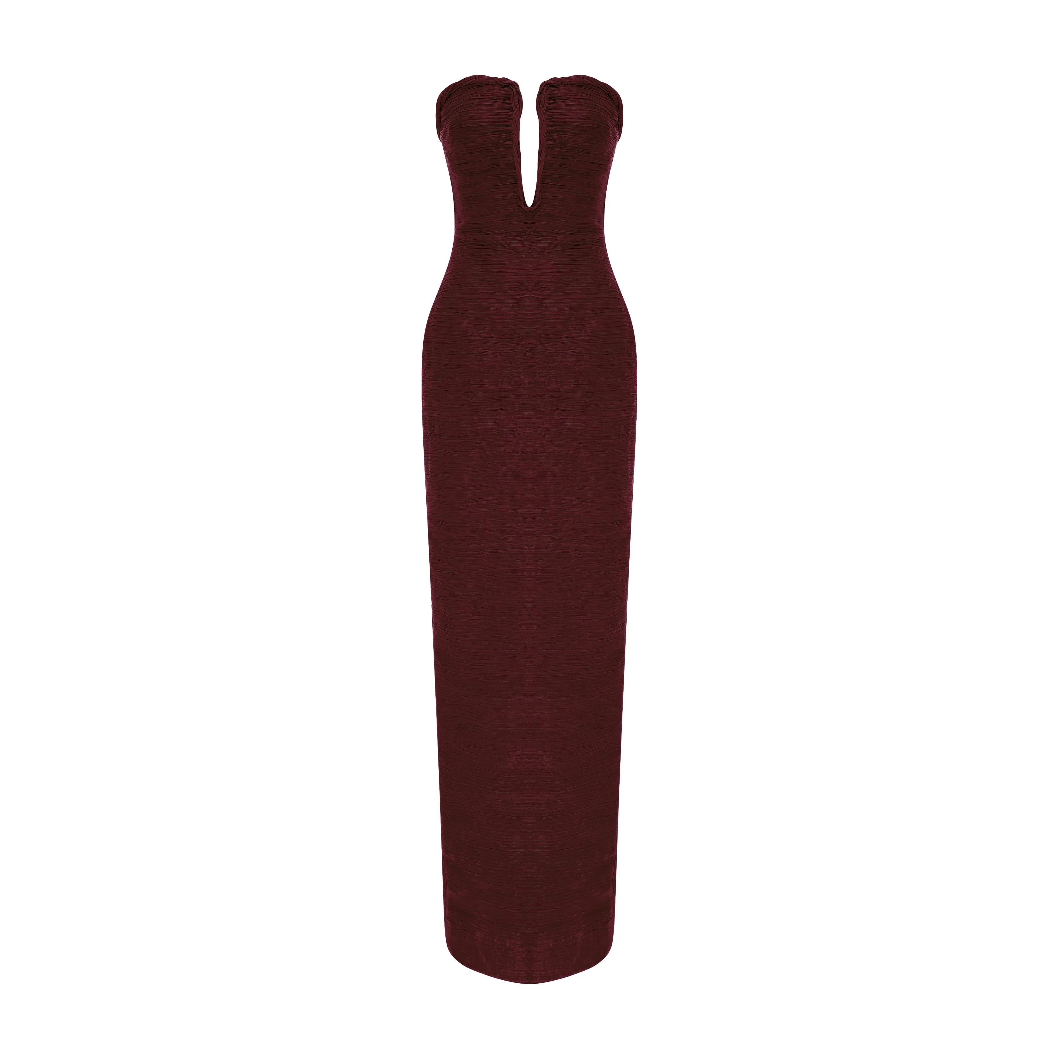 Strapless Pleated Silk Dress And Detachable Cape - Image 12