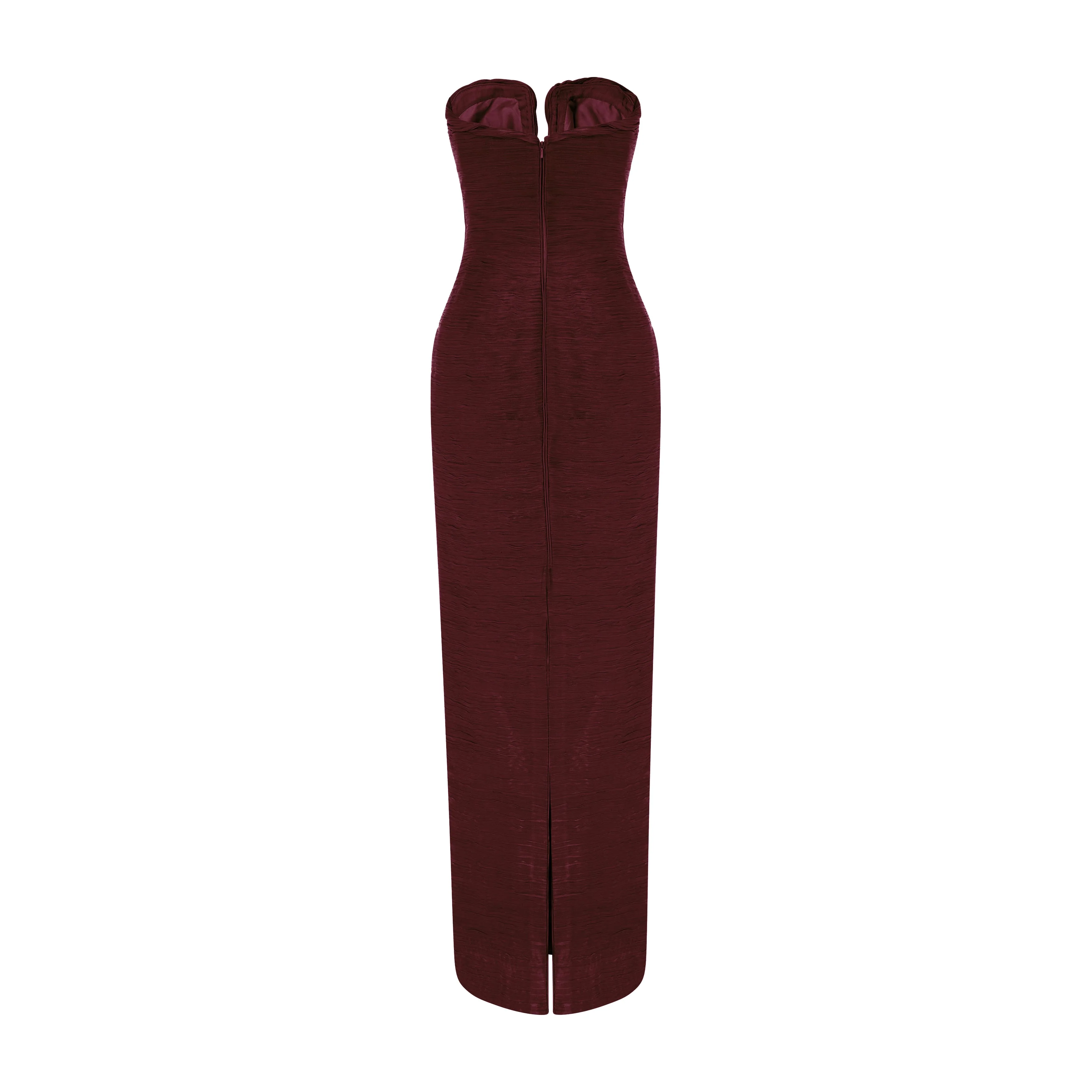 Strapless Pleated Silk Dress And Detachable Cape - Image 13