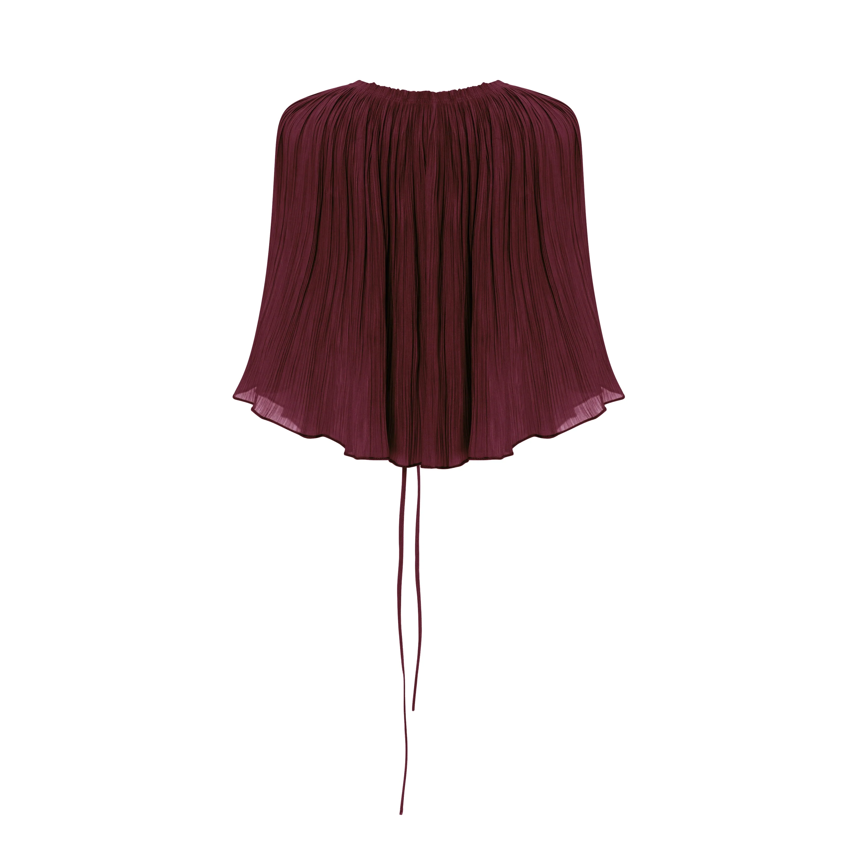 Strapless Pleated Silk Dress And Detachable Cape - Image 15