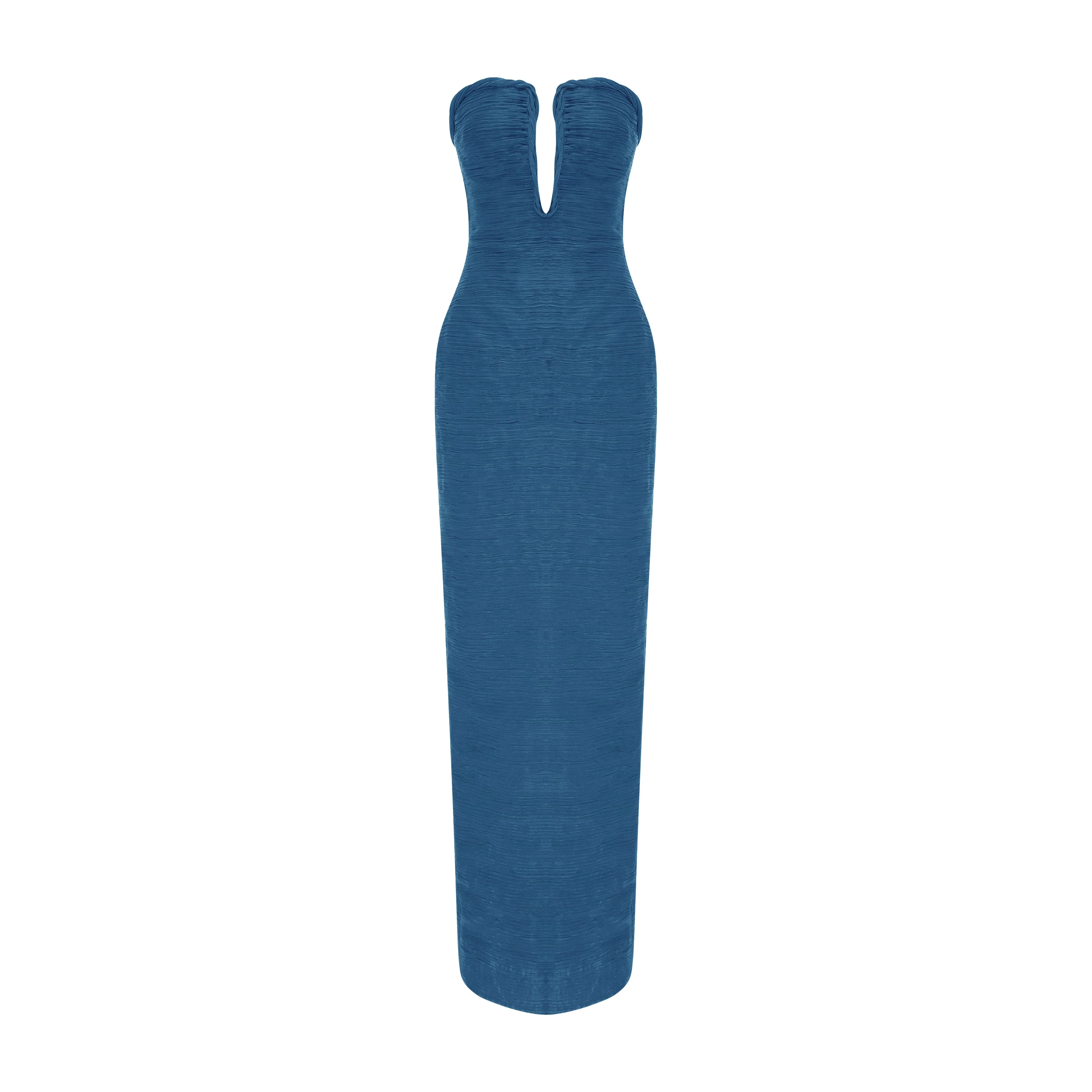 Strapless Pleated Silk Dress And Detachable Cape - Image 8