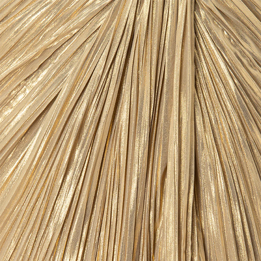 Strapless Pleated Silk Dress With Slit And Detachable Cape - Image 9
