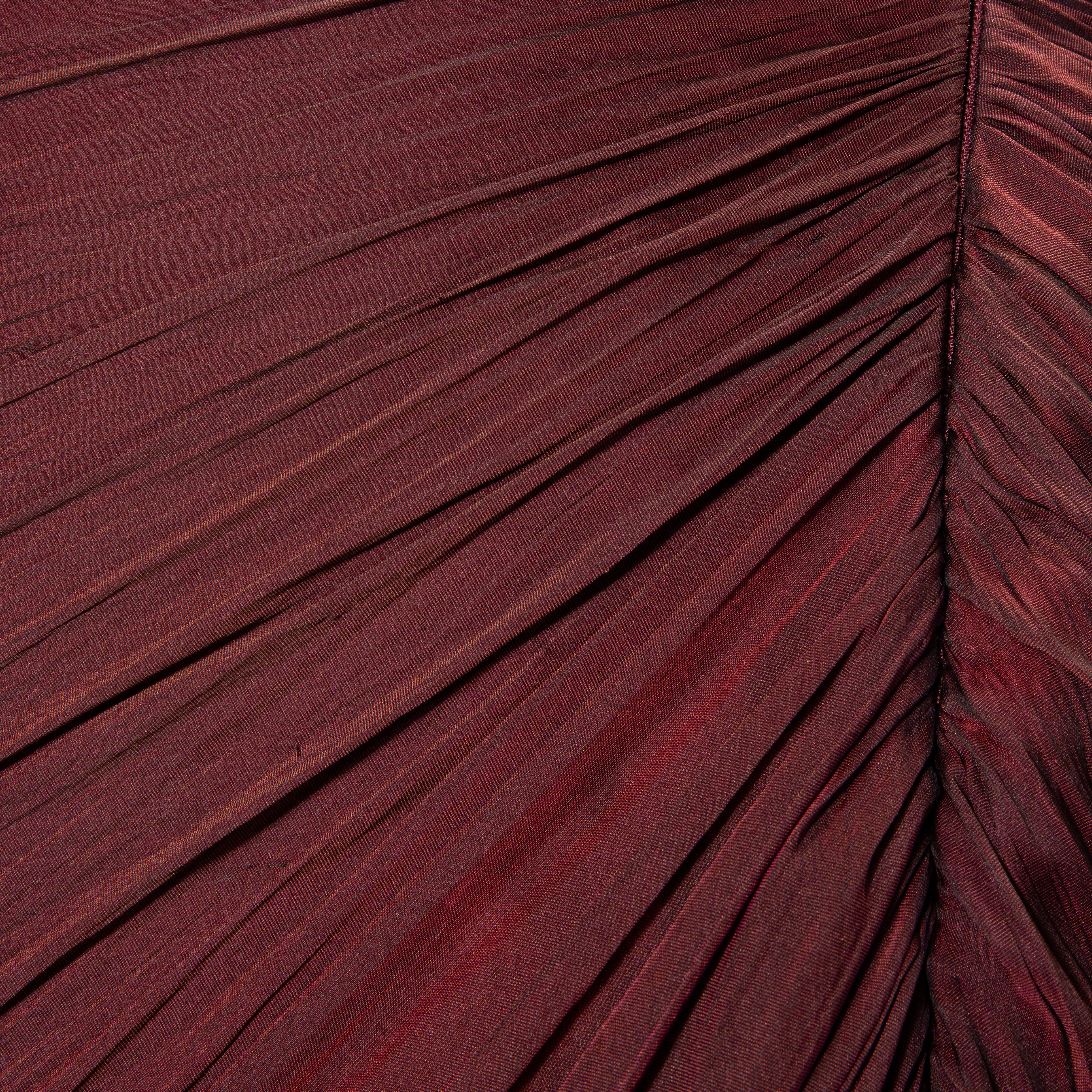 Hand-pleated two tone draped chiffon gown with cape - Image 8