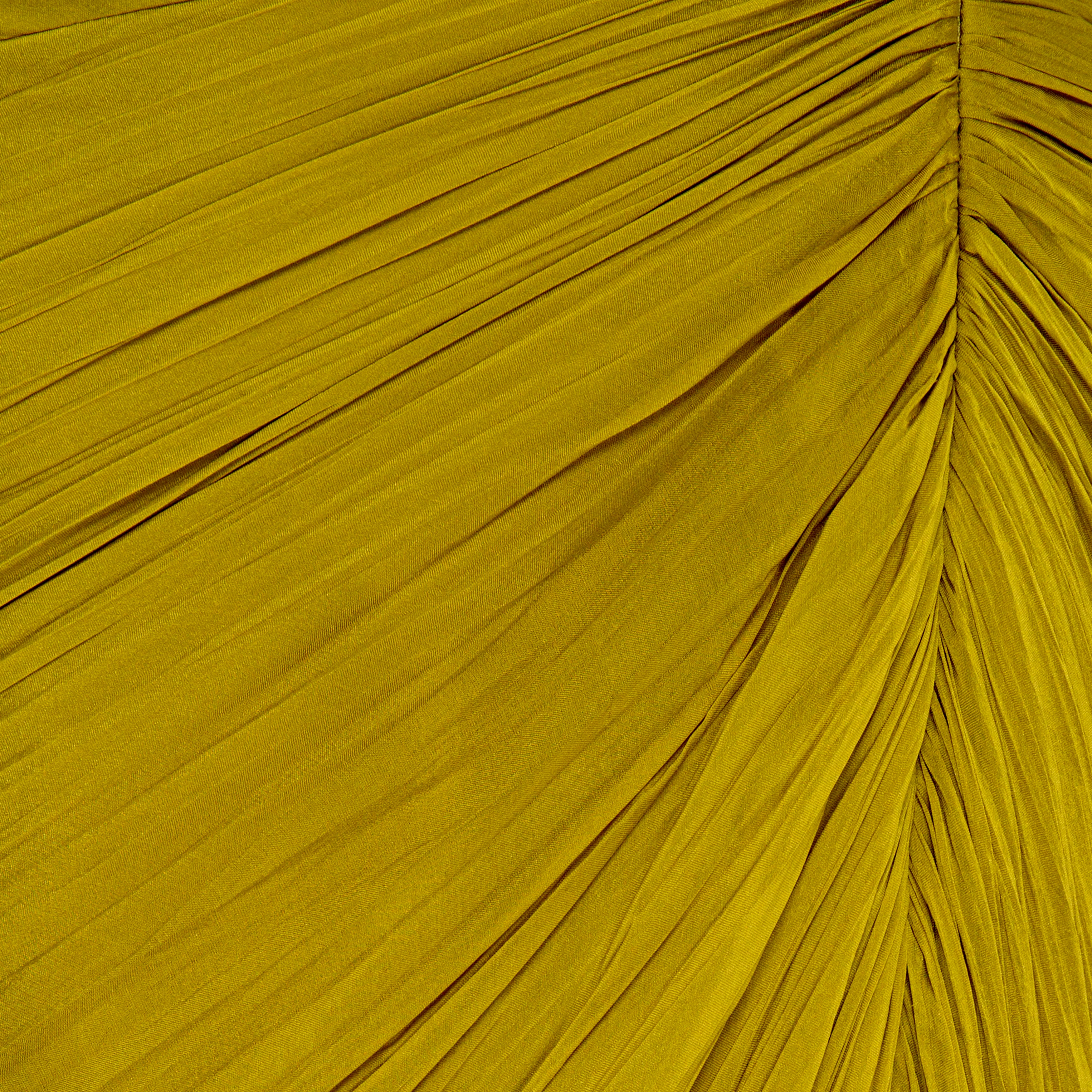 Hand-pleated two tone draped chiffon gown with cape - Image 9