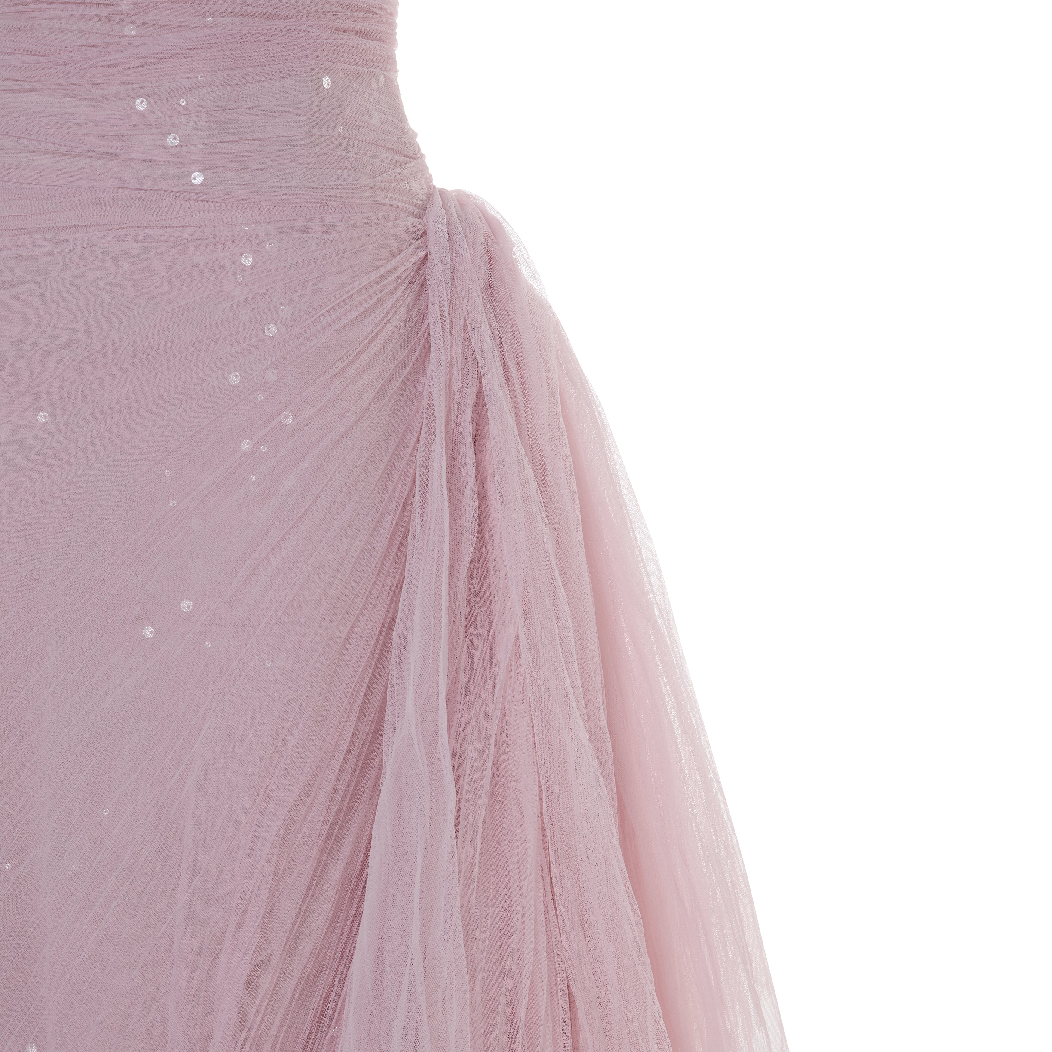 YAMARA - STRAPLESS PLEATED TULLE GOWN WITH DRAPED OVERSKIRT - Image 5