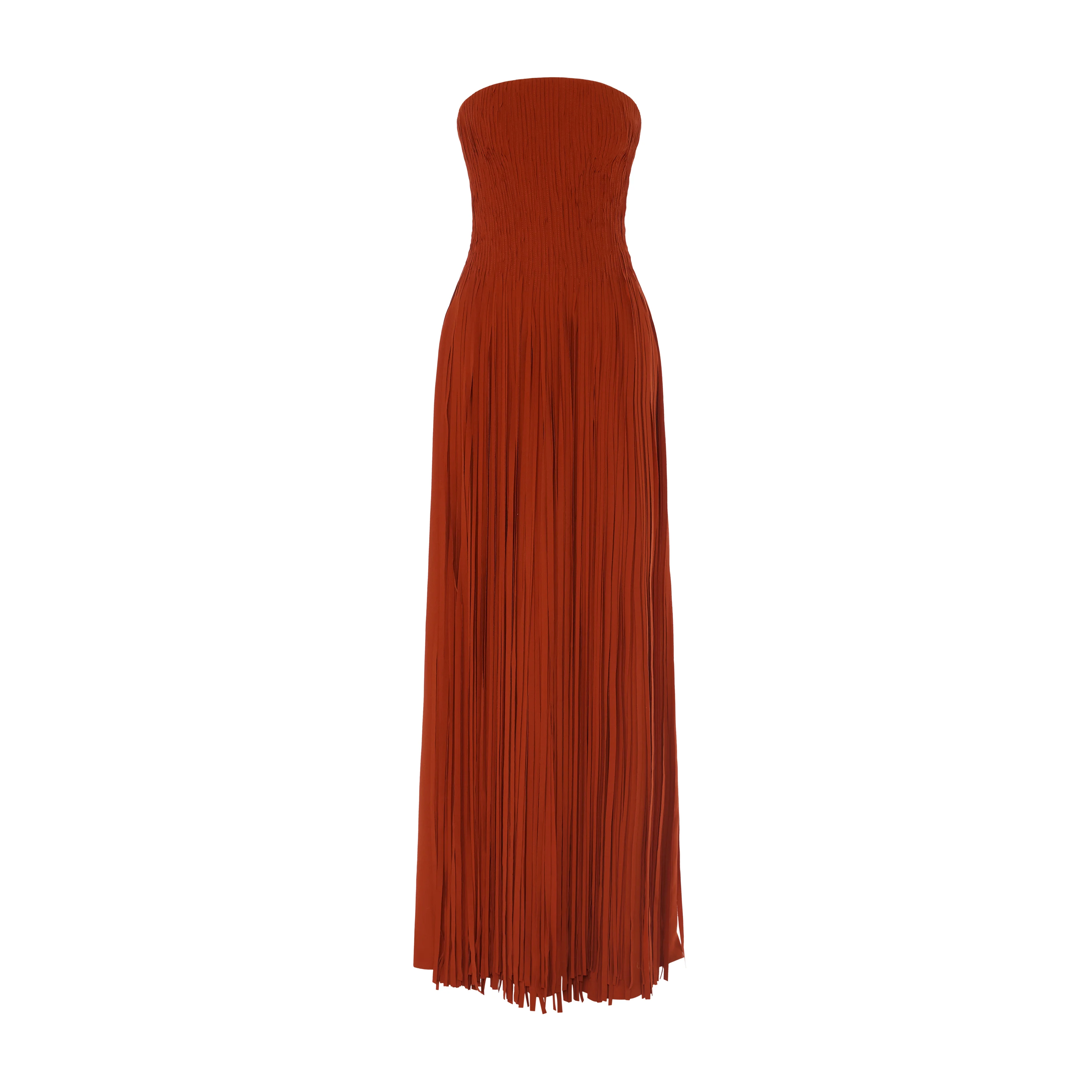 ZULEMA - STRAPLESS LASER-CUT CREPE GOWN WITH CORSET AND CAPE - Image 4